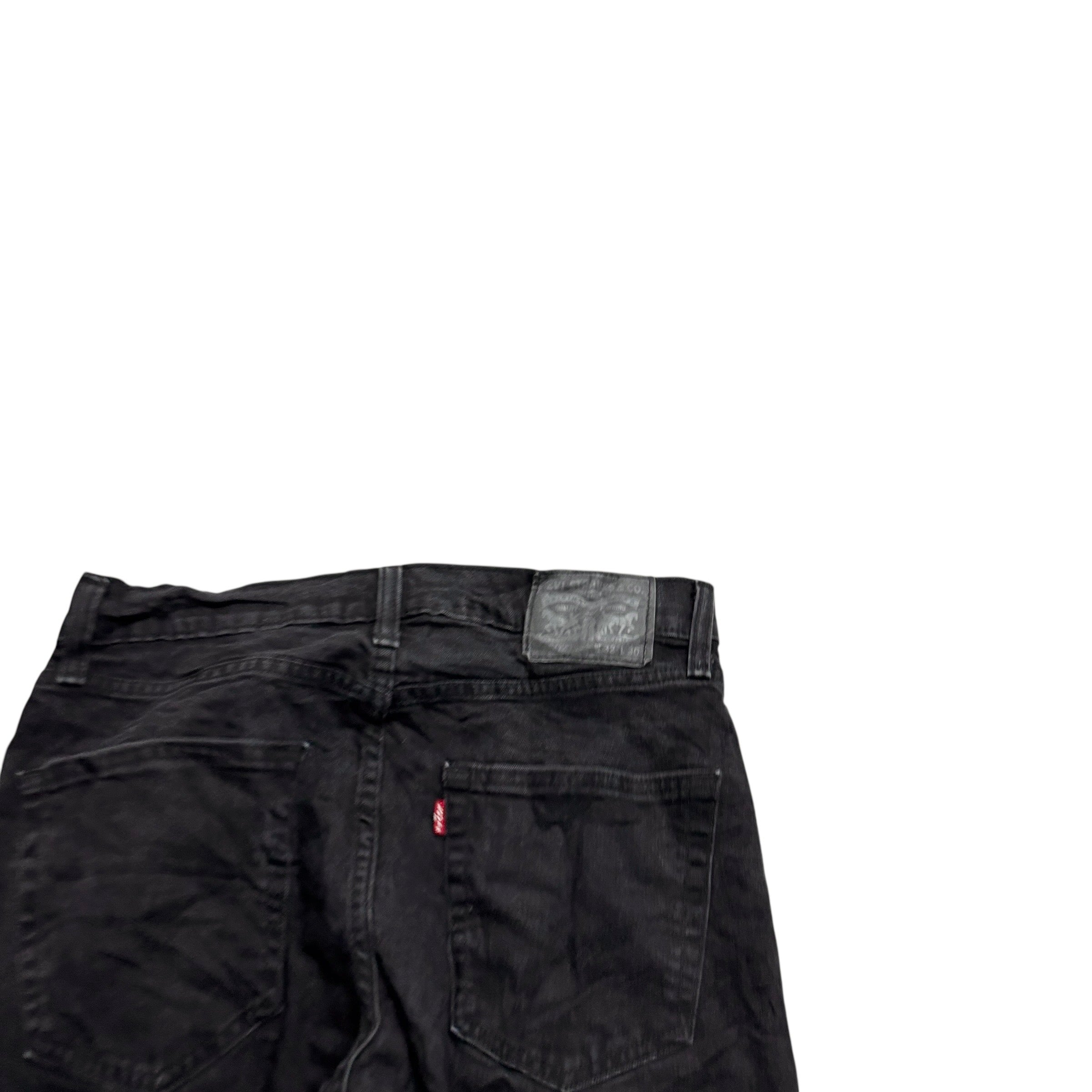 Levis 502 Jeans W32 L29 Mens Black Regular Tapered Fit Stretch Denim (E)