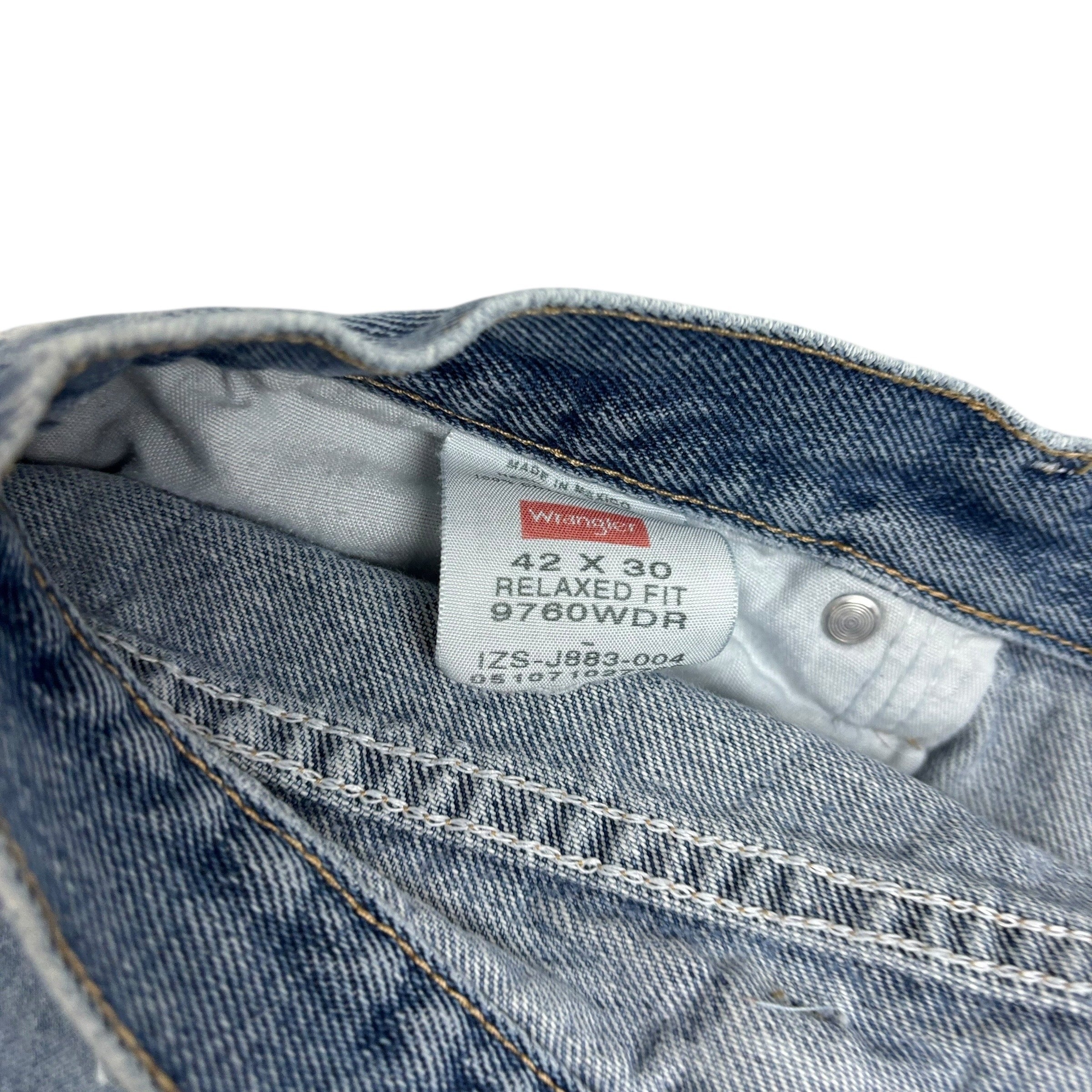 Wrangler Jeans W40 L30 Mens Light Blue Relaxed Straight Fit Denim