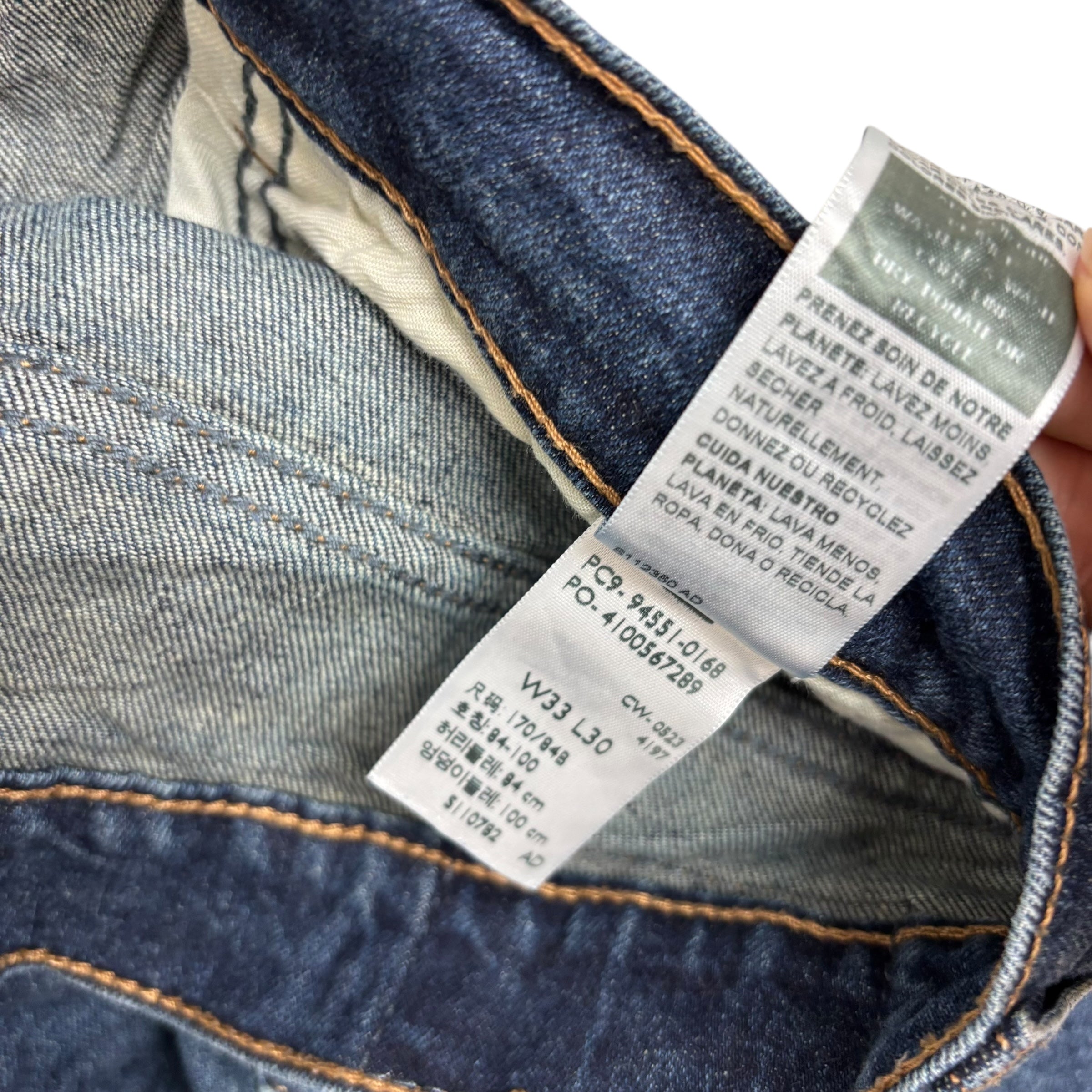 Levis Signature Jeans W33 L30 Mens Dark Blue Athletic Tapered Stretch Denim (E)