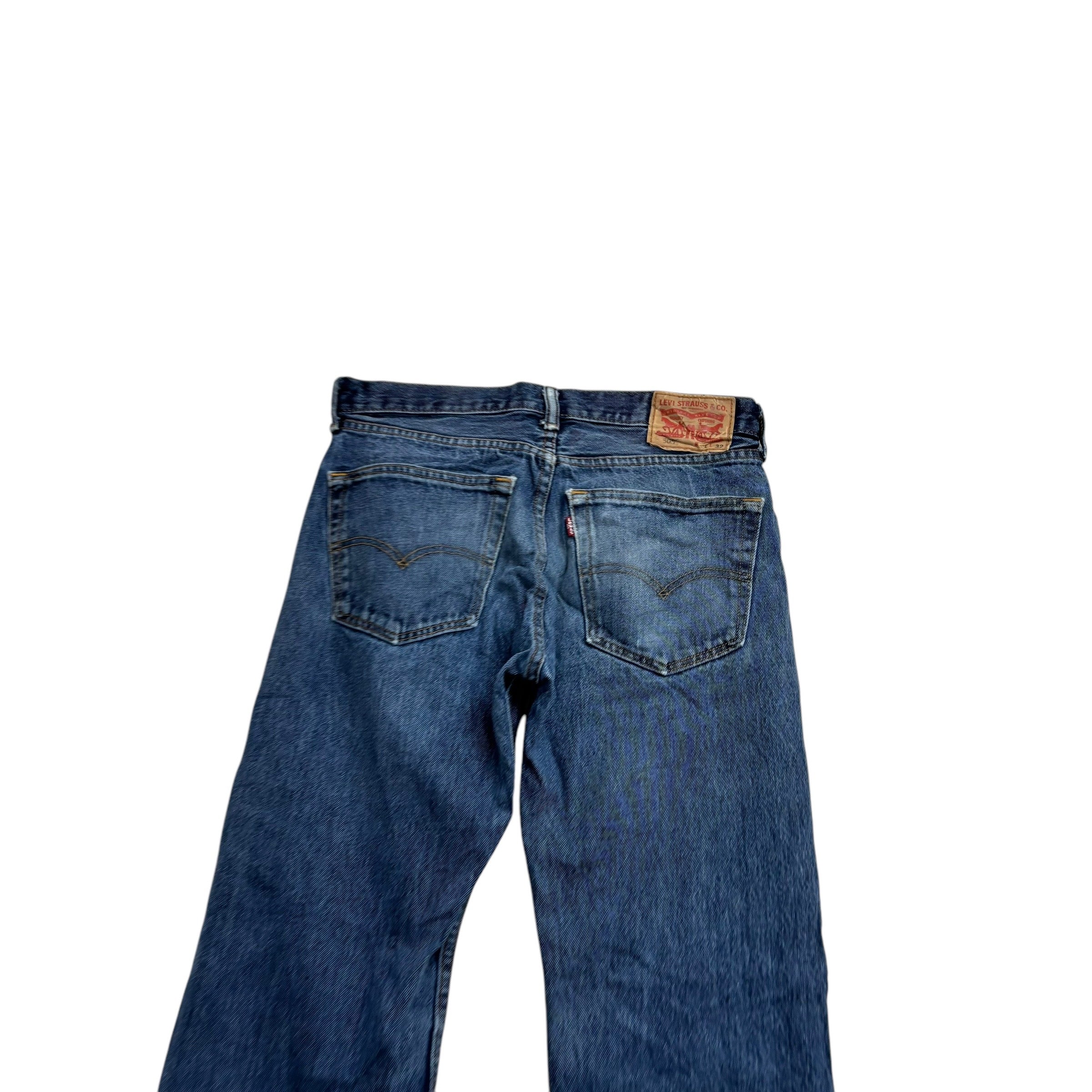 Levis 505 Jeans W31 L29 Mens Mid Blue Regular Straight Fit Denim (F)