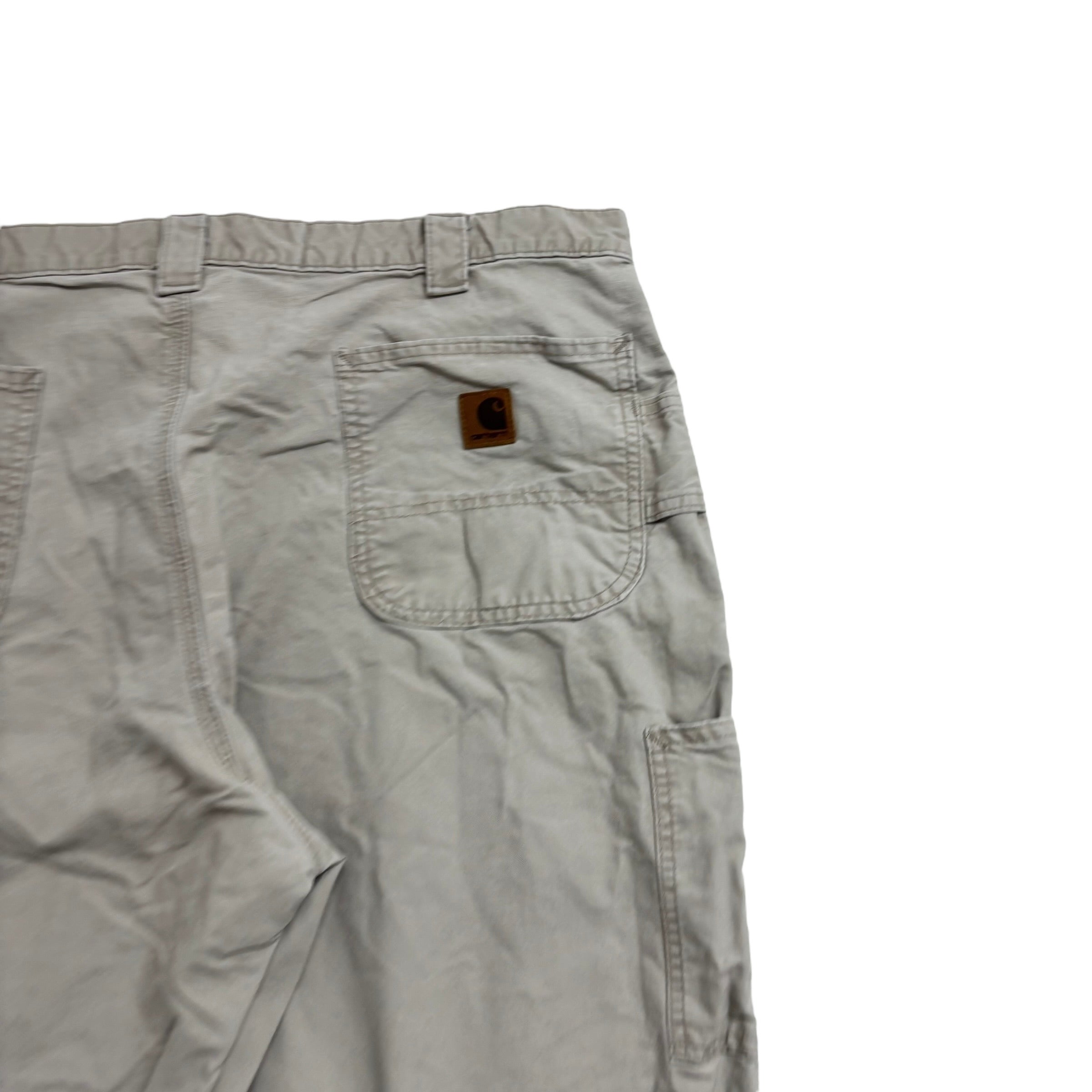 Carhartt Carpenter Pants W42 L30 Mens Cream Relaxed Baggy Straight Fit Trousers