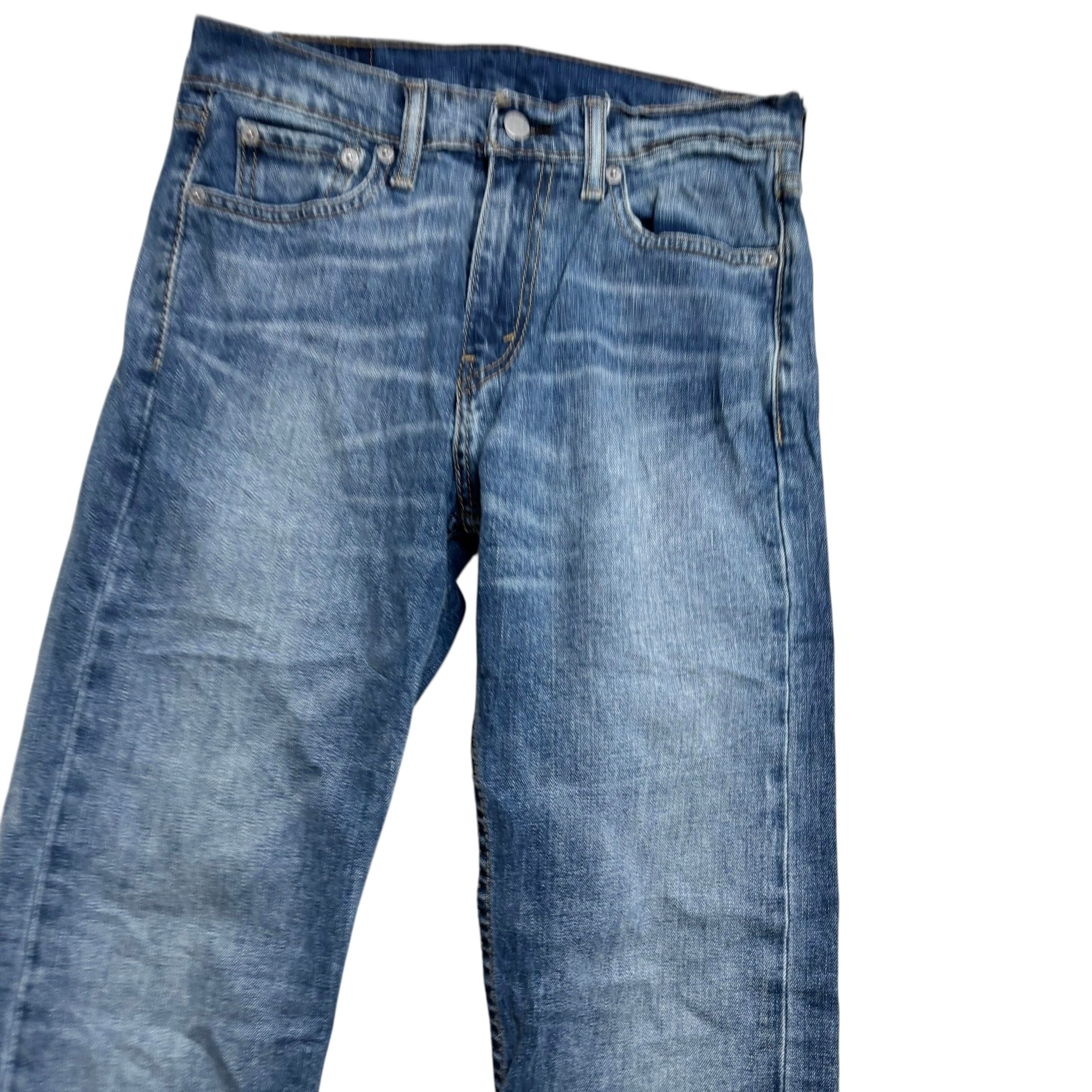 Levis 513 Jeans W28 L32 Mens Mid Blue Slim Straight Fit Stretch Denim (E)