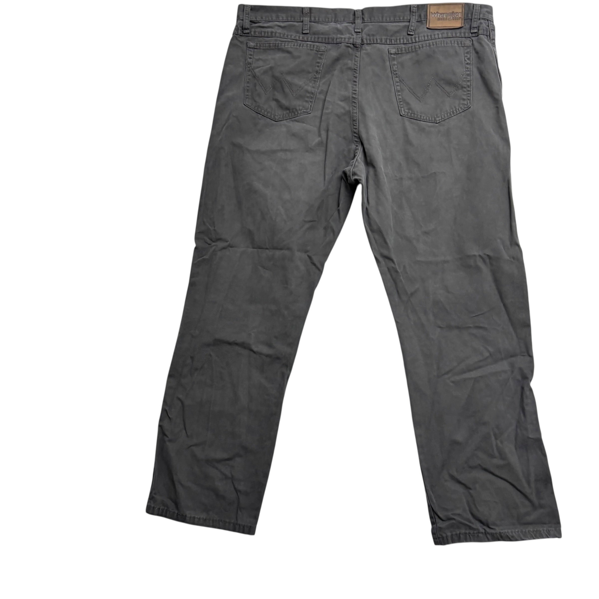 Wrangler Trousers W42 L30 Mens Grey Regular Straight Fit Pants (E)