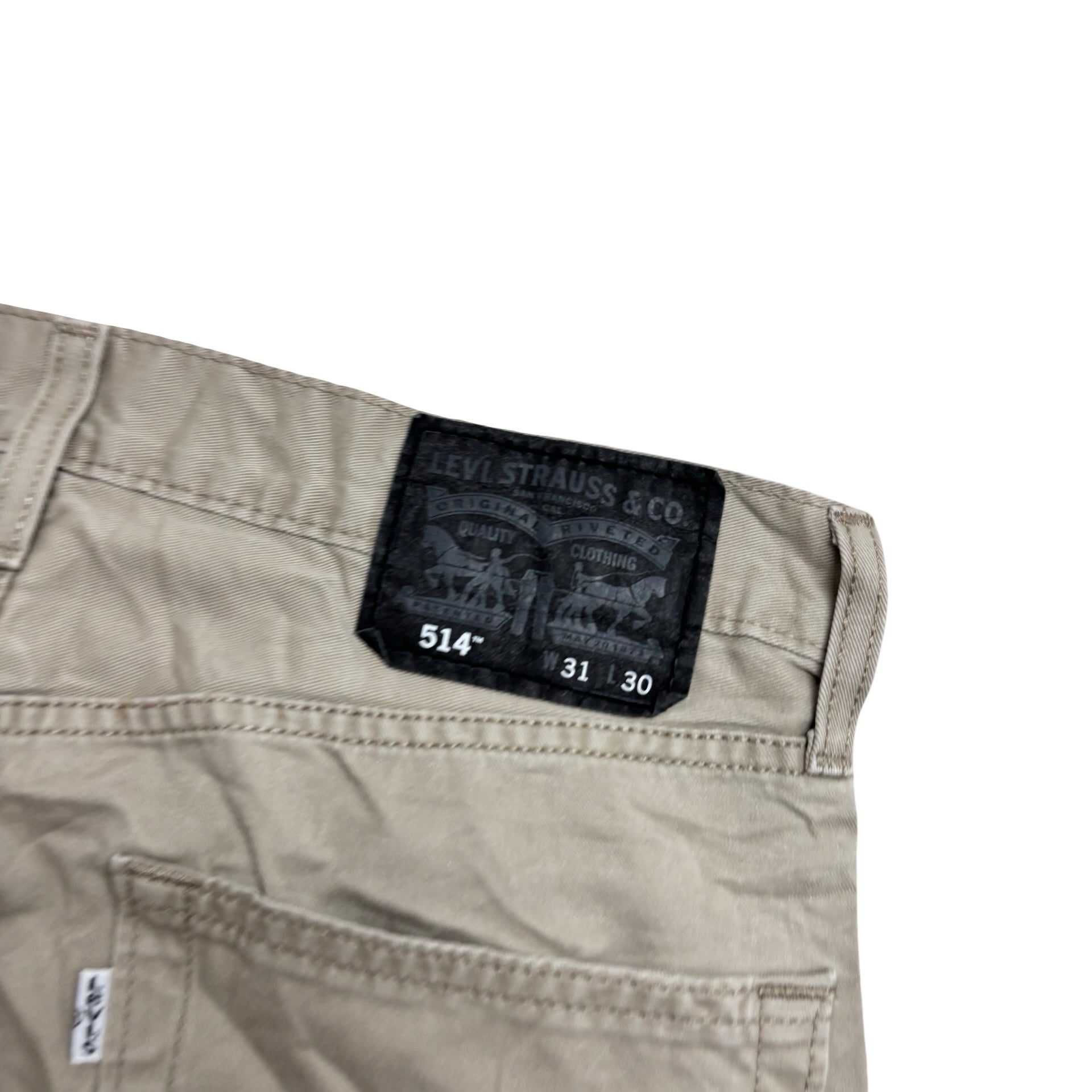 Levis 514 Trousers W31 L30 Mens Cream Regular Straight Fit Cotton Pants (E)