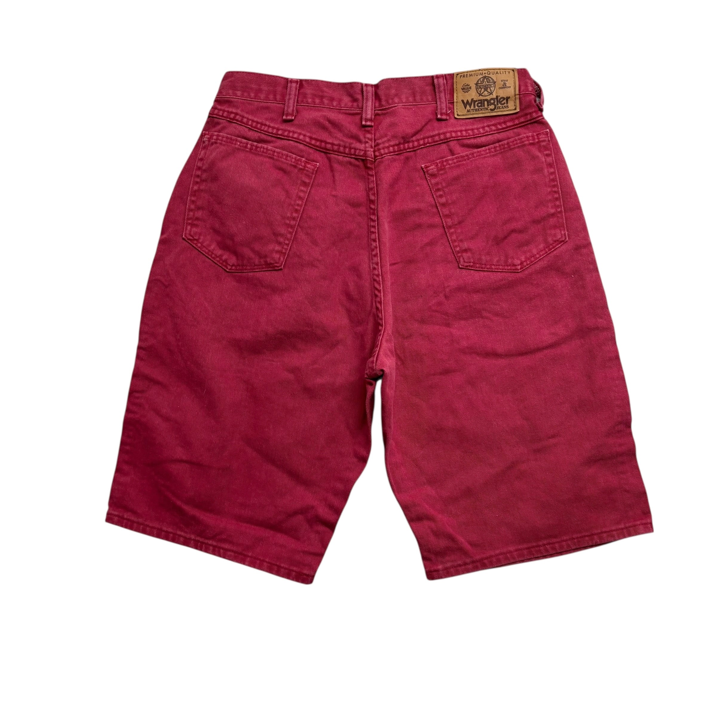 Wrangler Jorts W30 Mens Denim Shorts Red Regular Fit Vintage USA Made (E)