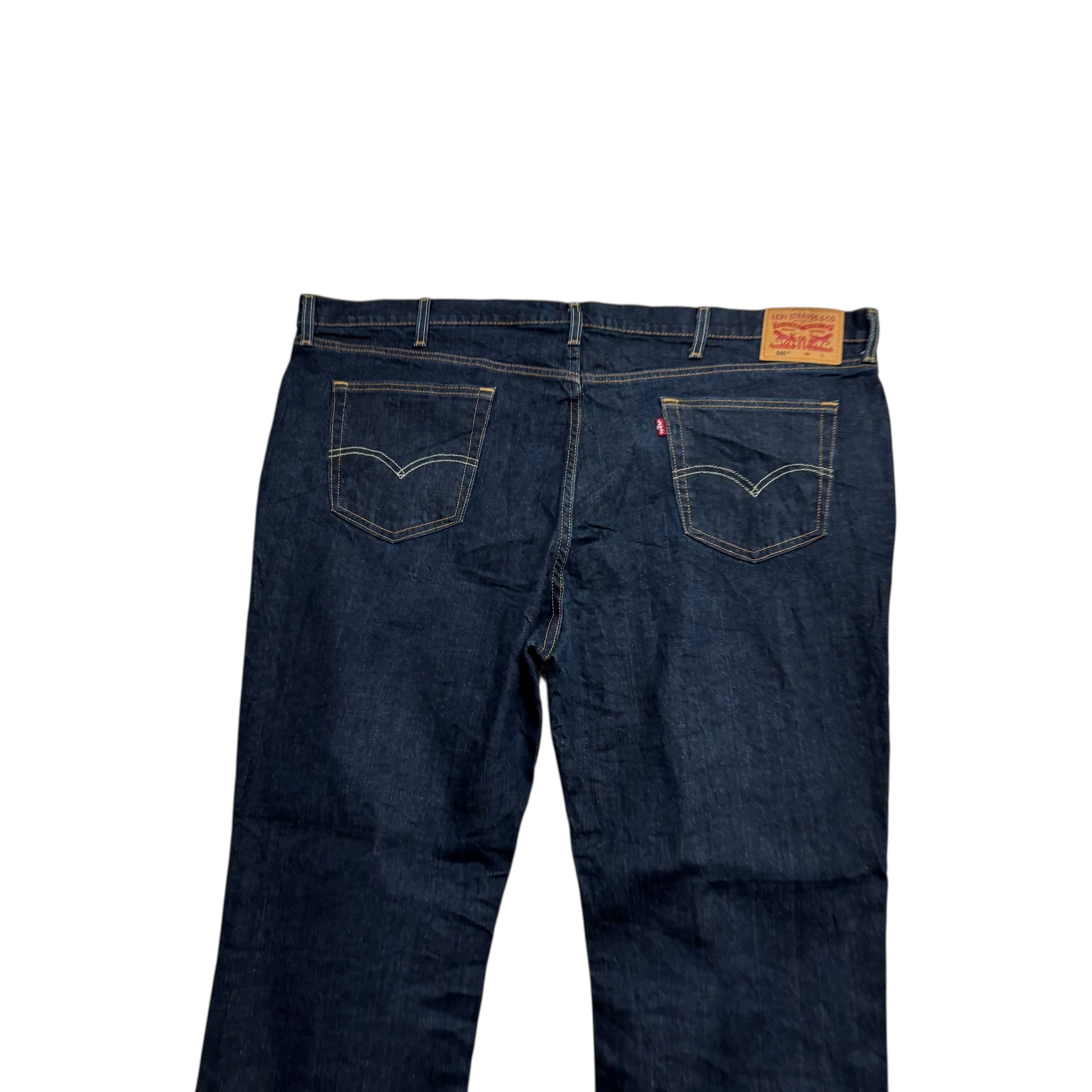 Levis 541 Jeans W50 L32 Mens Dark Blue Athletic Tapered Fit Stretch Denim (E)