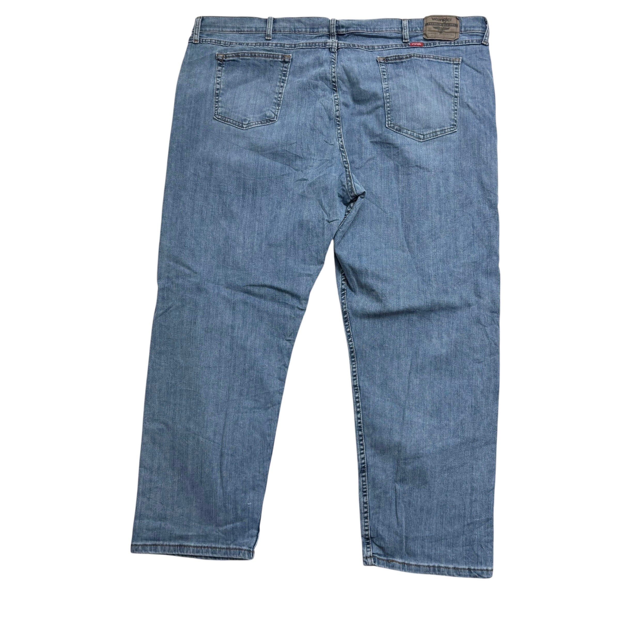 Wrangler Jeans W48 L30 Mens Light Blue Relaxed Straight Fit Stretch Denim