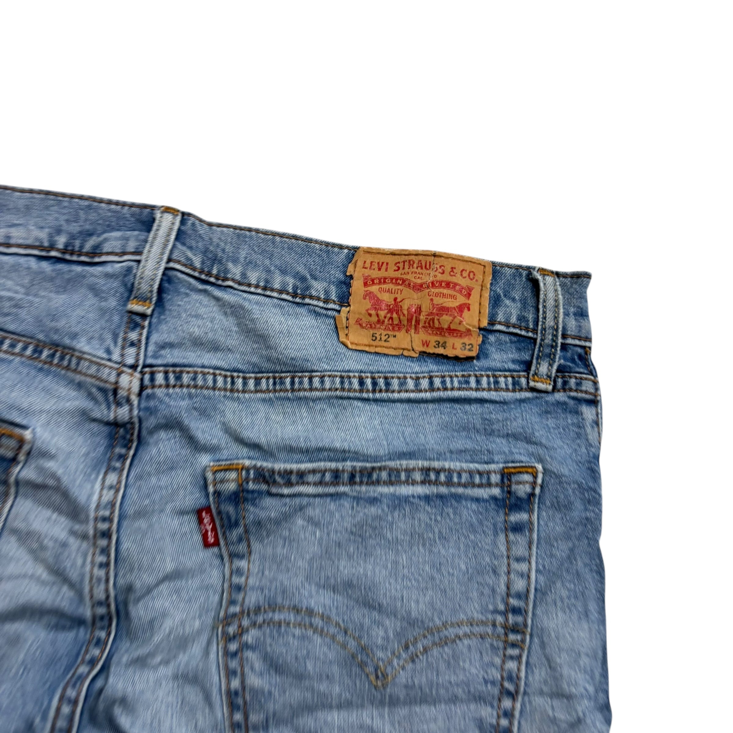 Levis 512 Jeans W34 L32 Mens Light Blue Slim Tapered Fit Stretch Denim