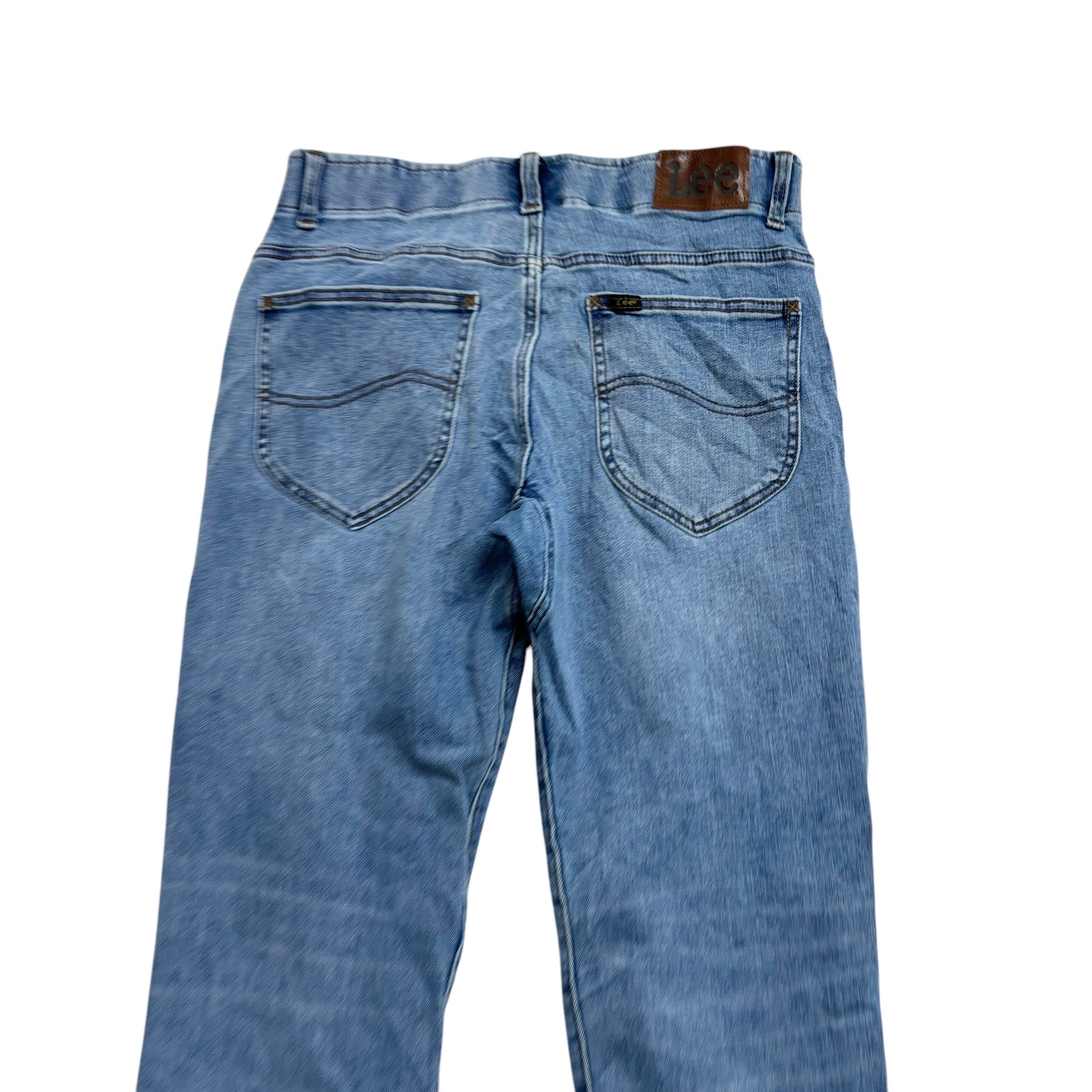 Lee Jeans W32 L30 Mens Light Blue Regular Tapered Fit Stretch Denim (E)