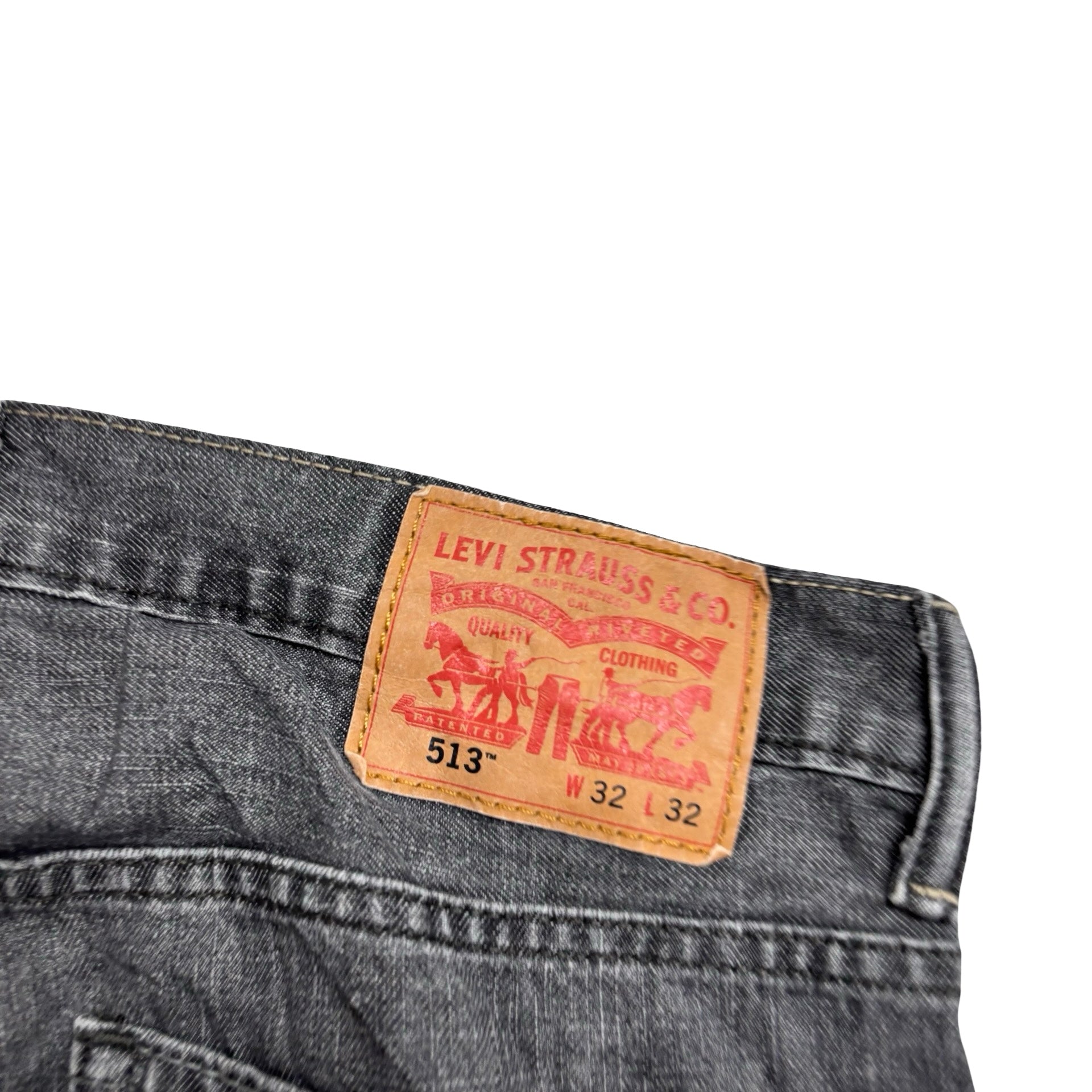 Levis 513 Jeans W32 L32 Mens Grey Slim Straight Fit Vintage Denim (E)