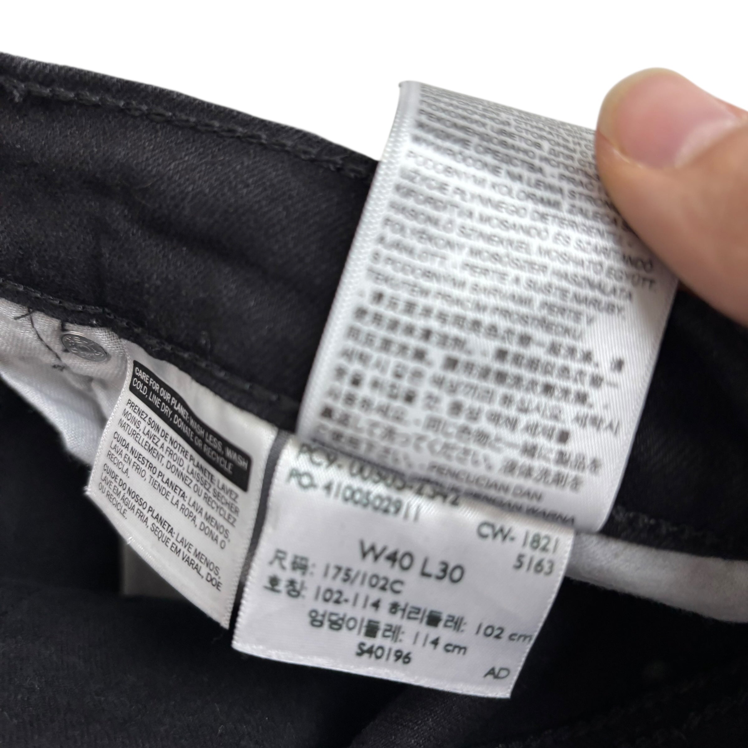 Levis 505 Jeans W40 L30 Mens Black Regular Straight Fit Stretch Denim (E)