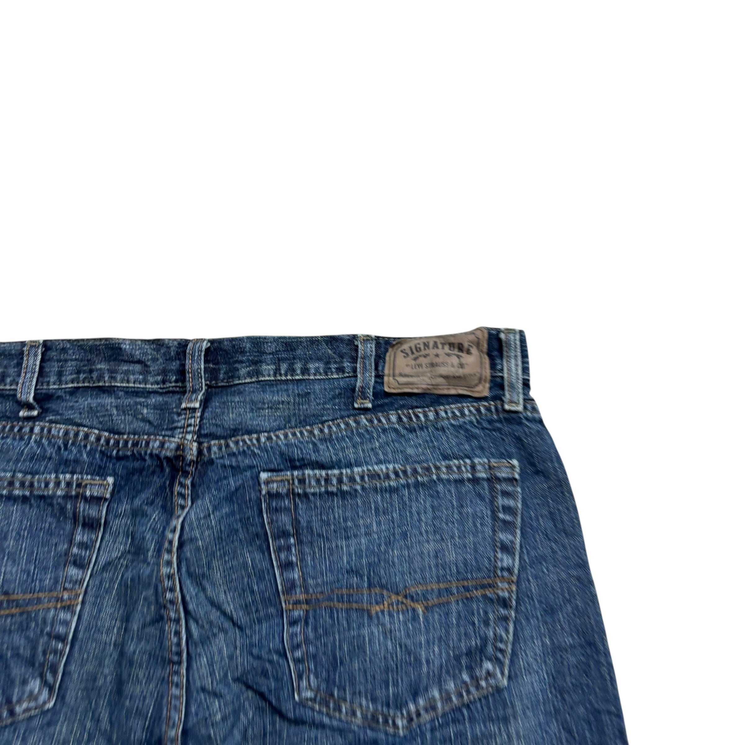 Levis Signature Jeans W38 L32 Mens Dark Blue Regular Straight Vintage Denim (E)