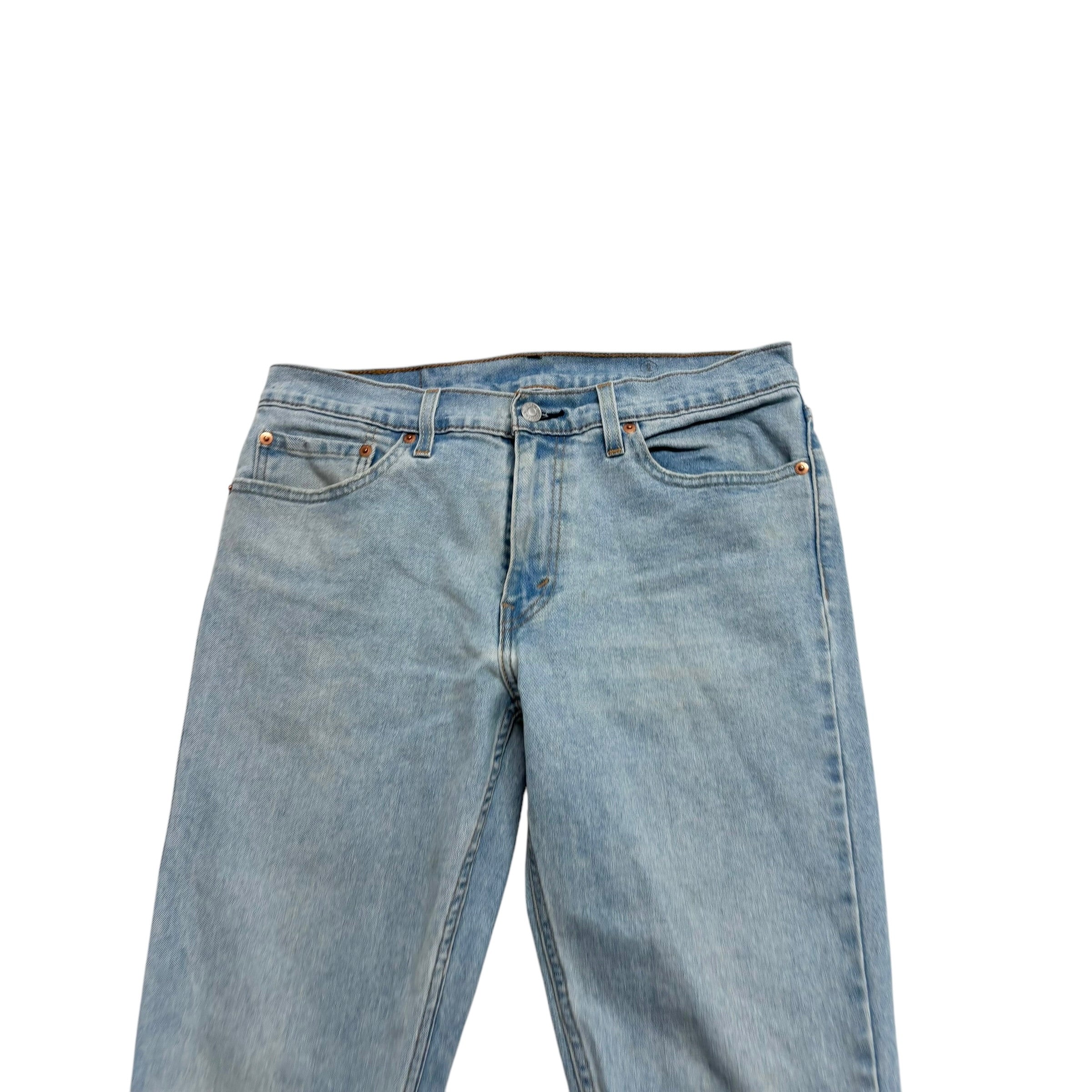 Levis 511 Jeans W32 L32 Mens Light Blue Slim Fit Distressed Stretch Denim