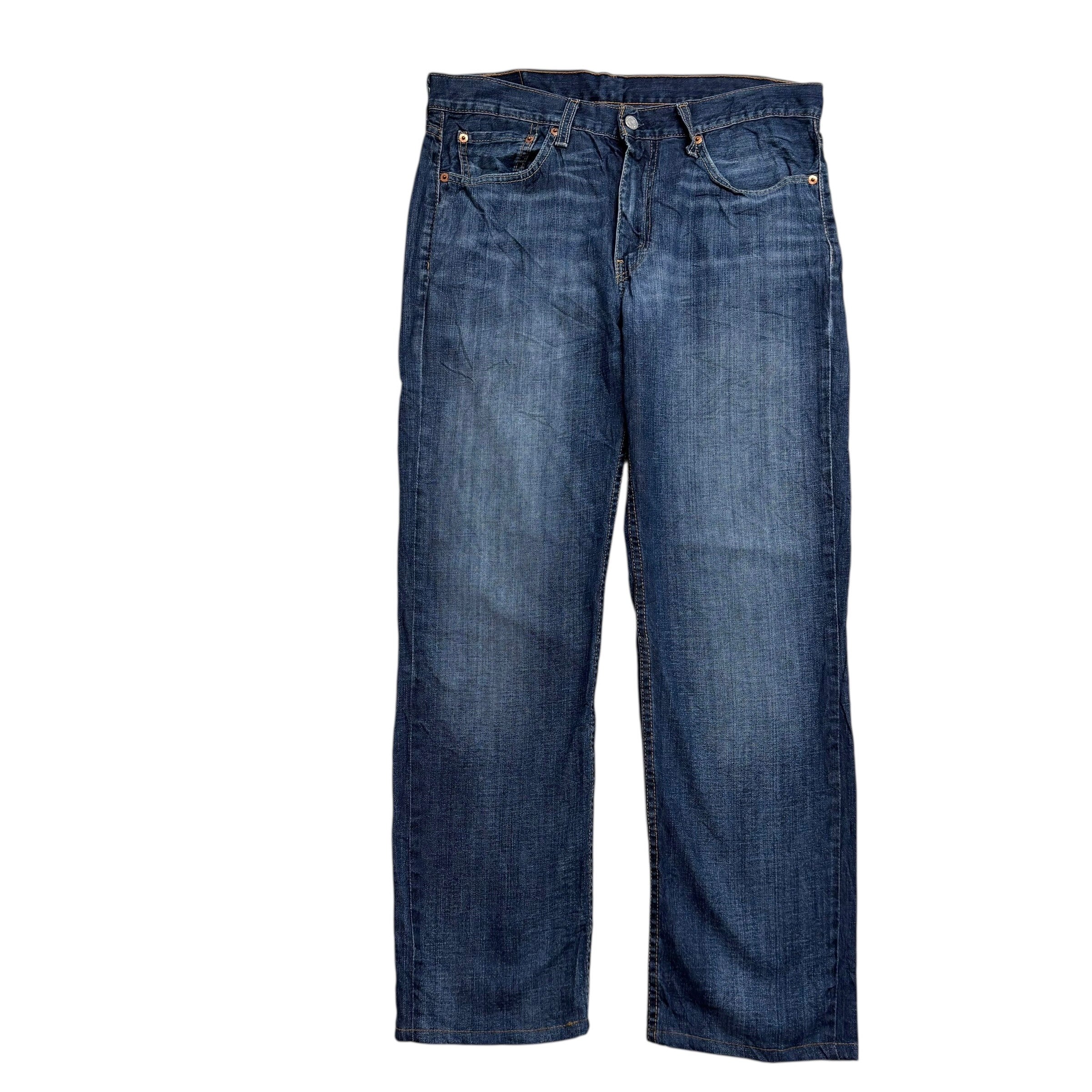 Levis 514 Jeans W32 L29 Mens Dark Blue Regular Straight Fit Denim (E)