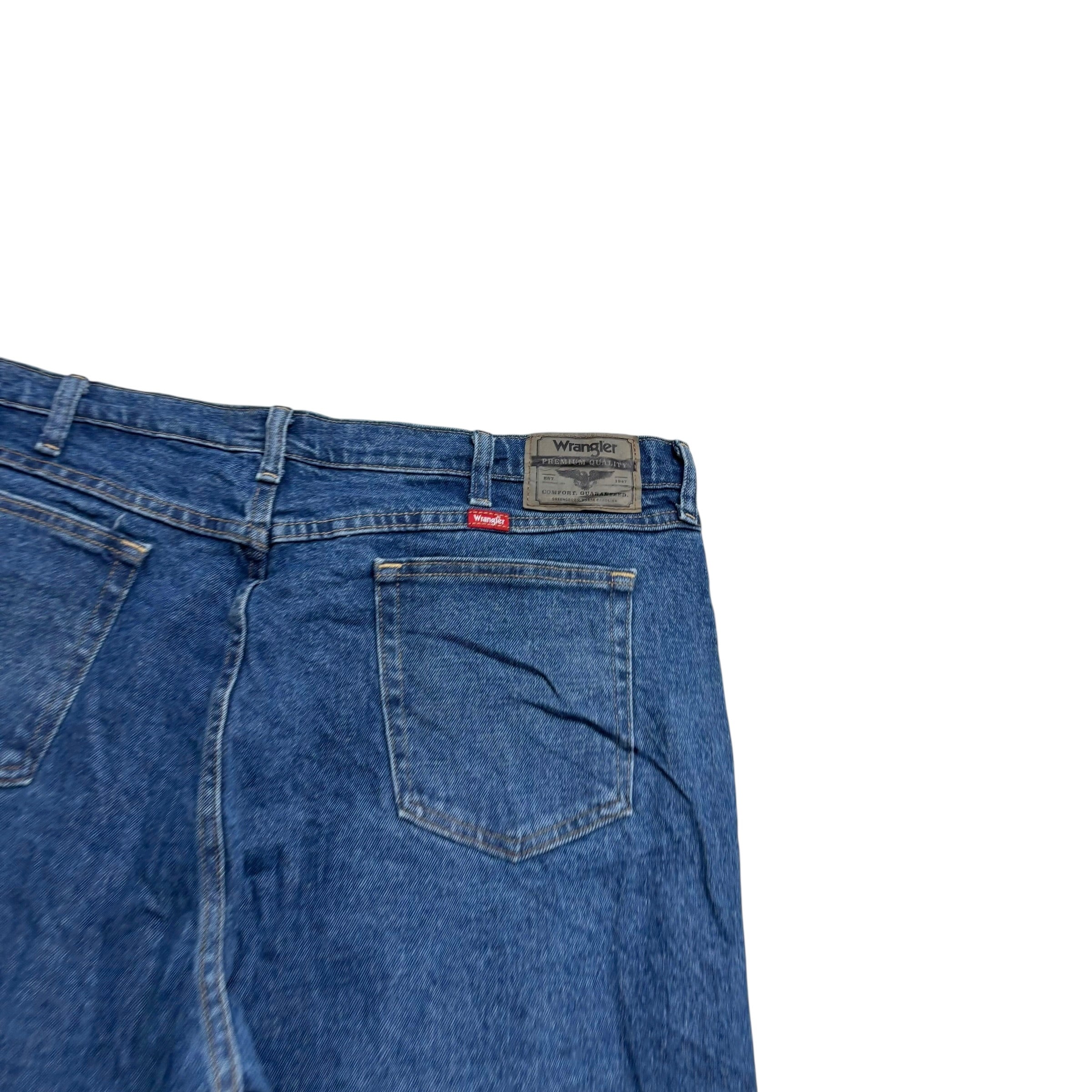 Wrangler Jeans W40 L32 Mens Mid Blue Relaxed Straight Fit Stretch Denim (E)