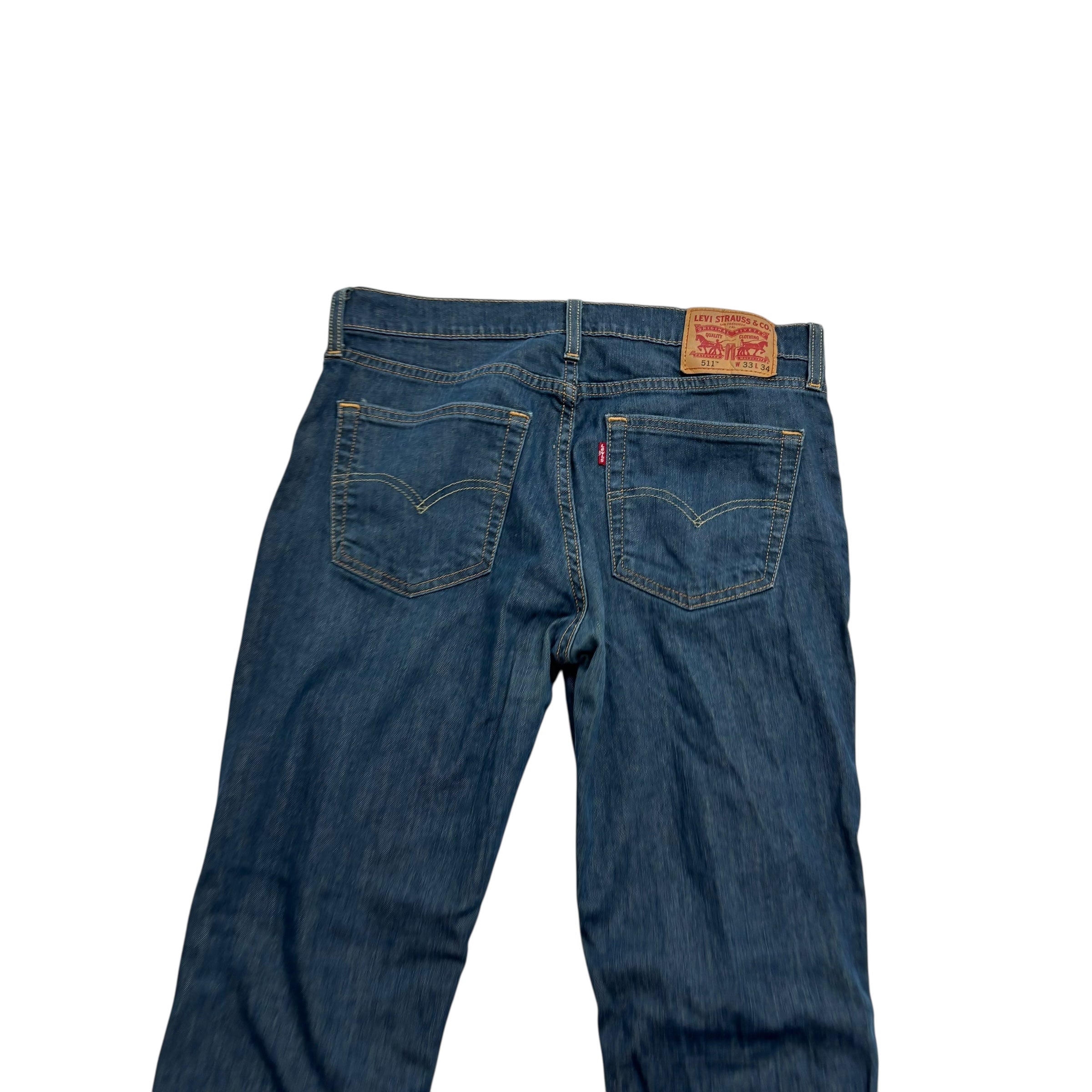 Levis 511 Jeans W33 L34 Mens Dark Blue Slim Fit Stretch Denim (E)