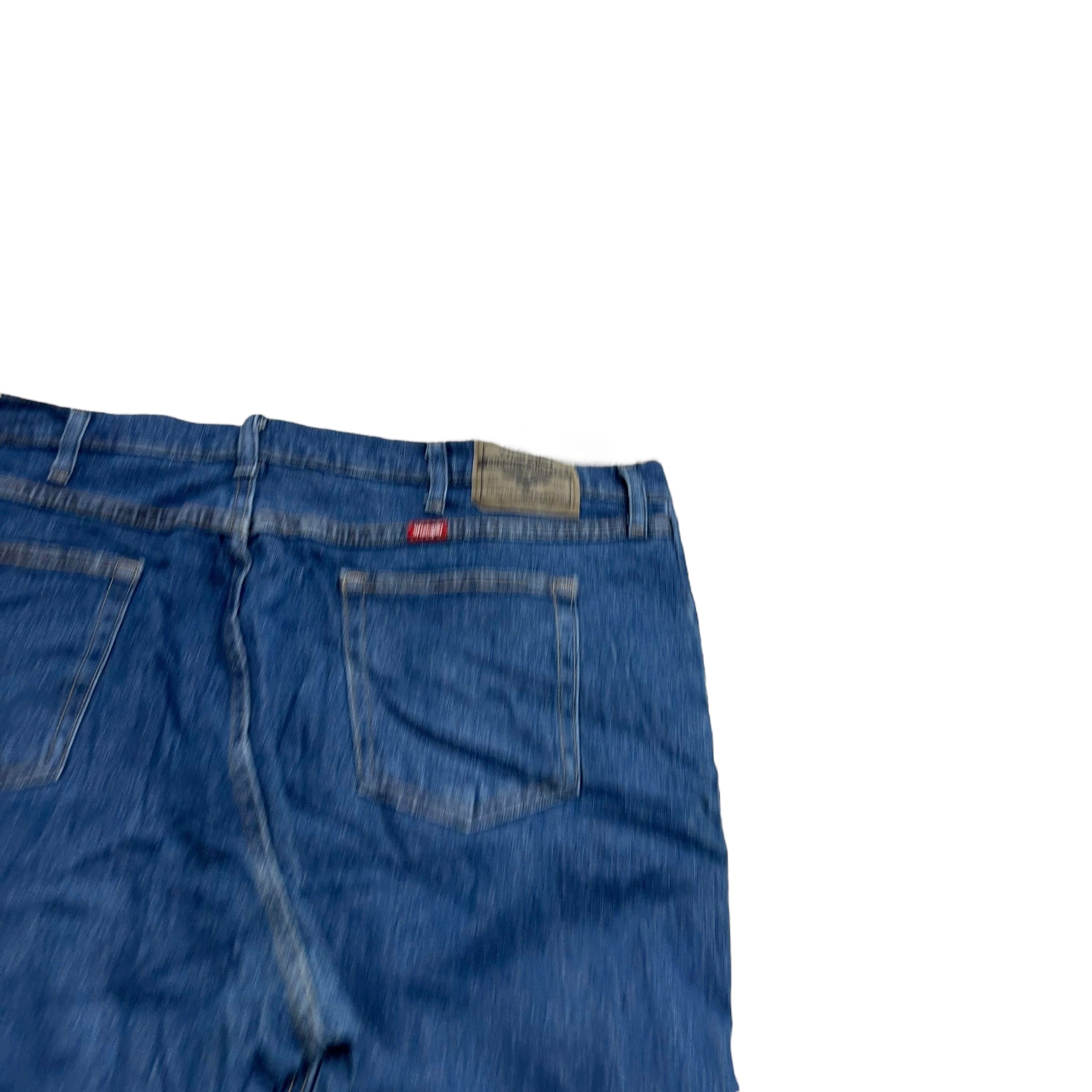 Wrangler Jeans W42 L30 Mens Mid Blue Relaxed Straight Fit Stretch Denim (E)