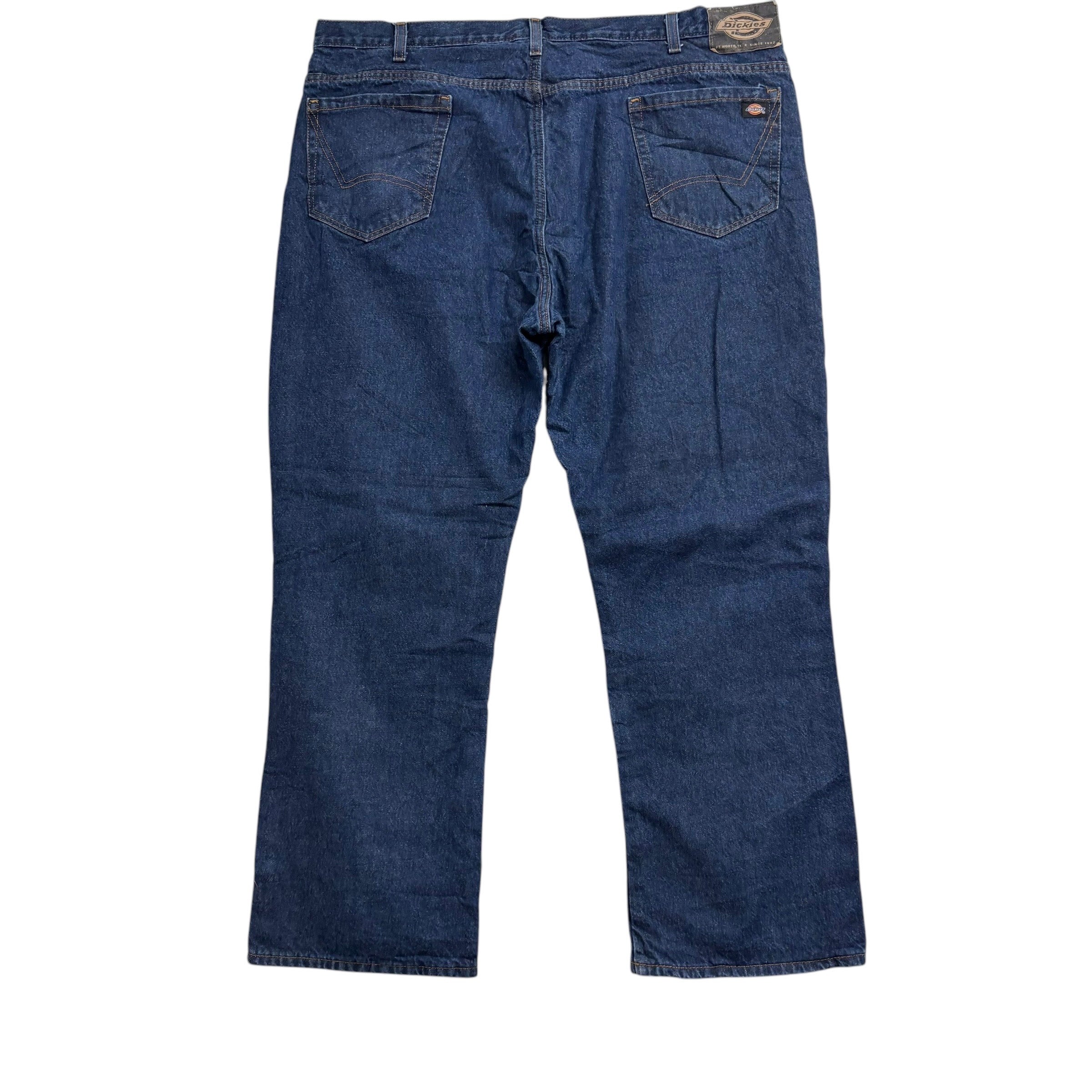 Dickies Jeans W42 L30 Mens Dark Blue Relaxed Straight Fit Denim (E)