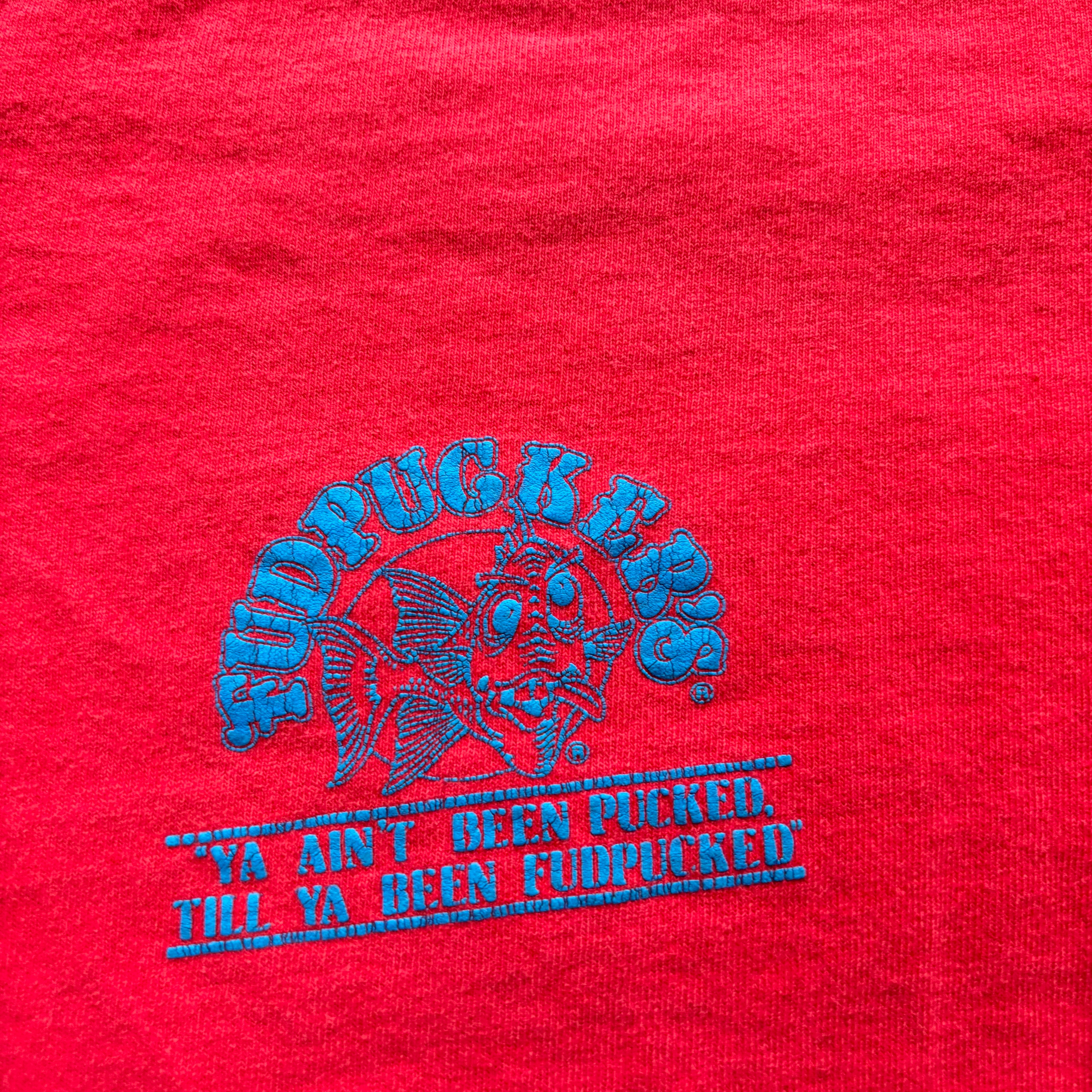 Vintage T Shirt Mens Large Red Single Stitch Graphic Print 90s USA