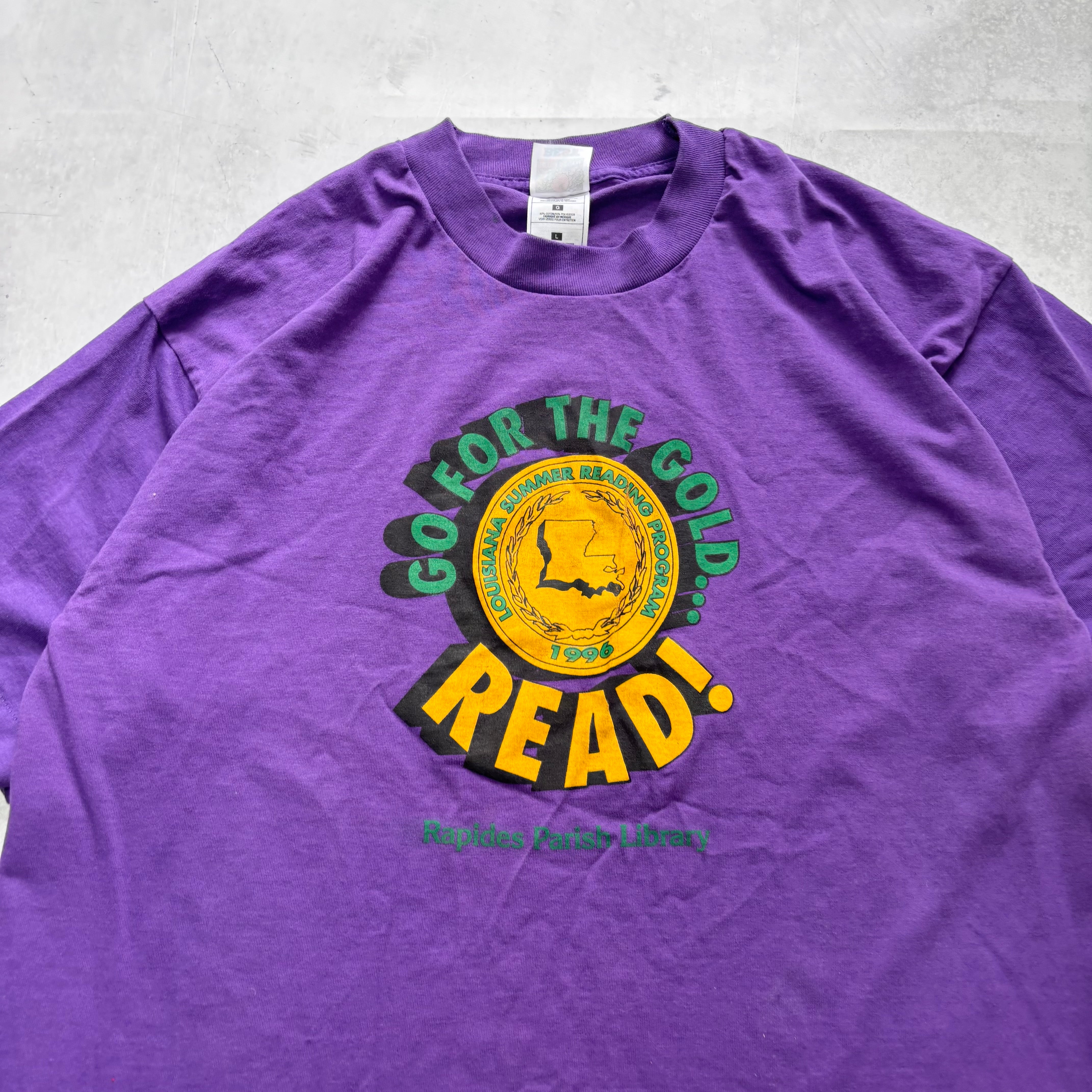 Vintage T Shirt Mens Large Purple Single Stitch Graphic Print 90s USA (E)