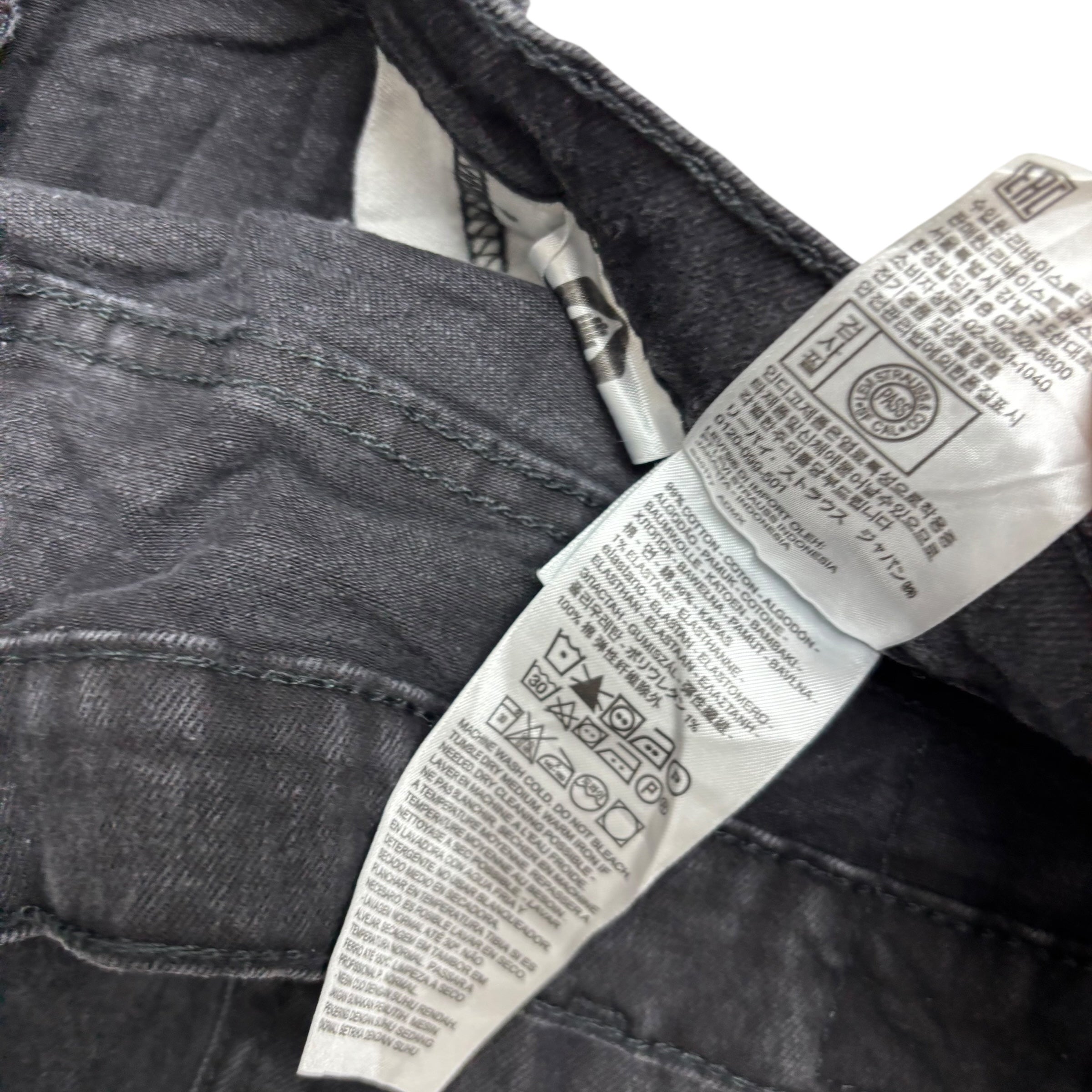 Levis 514 Jeans W38 L32 Mens Black Regular Straight Fit Stretch Denim (E)