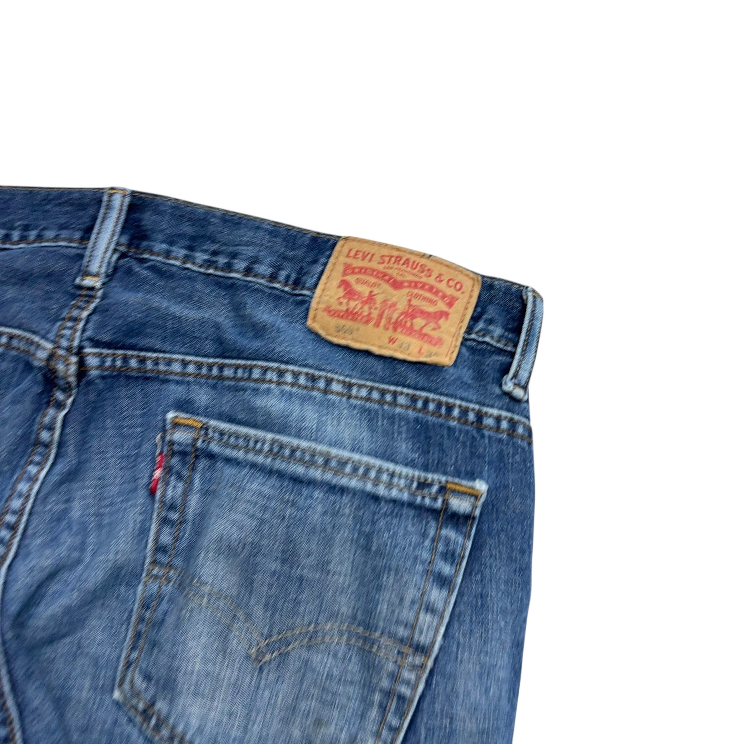 Levis 569 Jeans W33 L31 Mens Mid Blue Baggy Relaxed Straight Fit Denim (F)