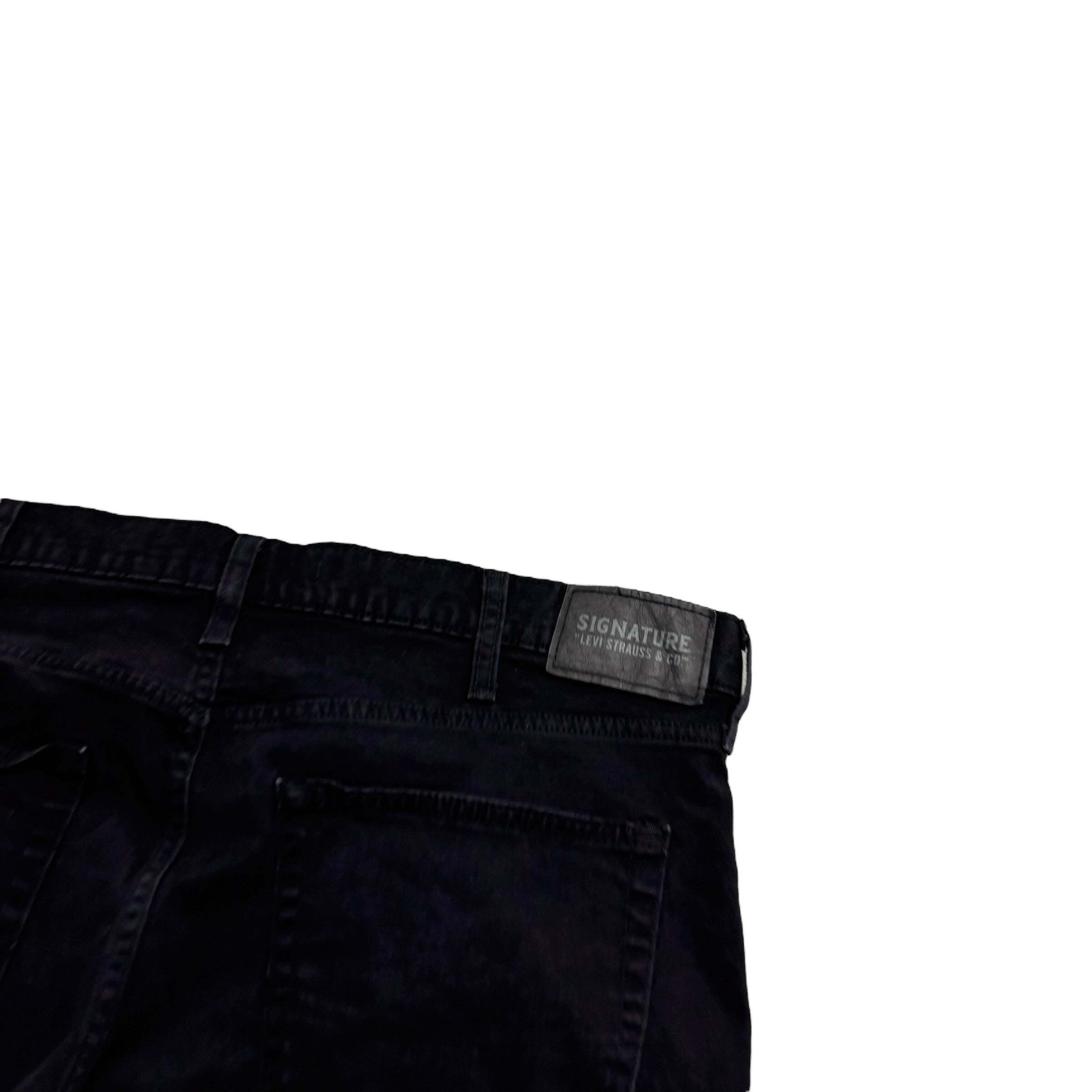 Levis Signature Trousers W40 L29 Mens Black Athletic Fit Stretch Pants (E)