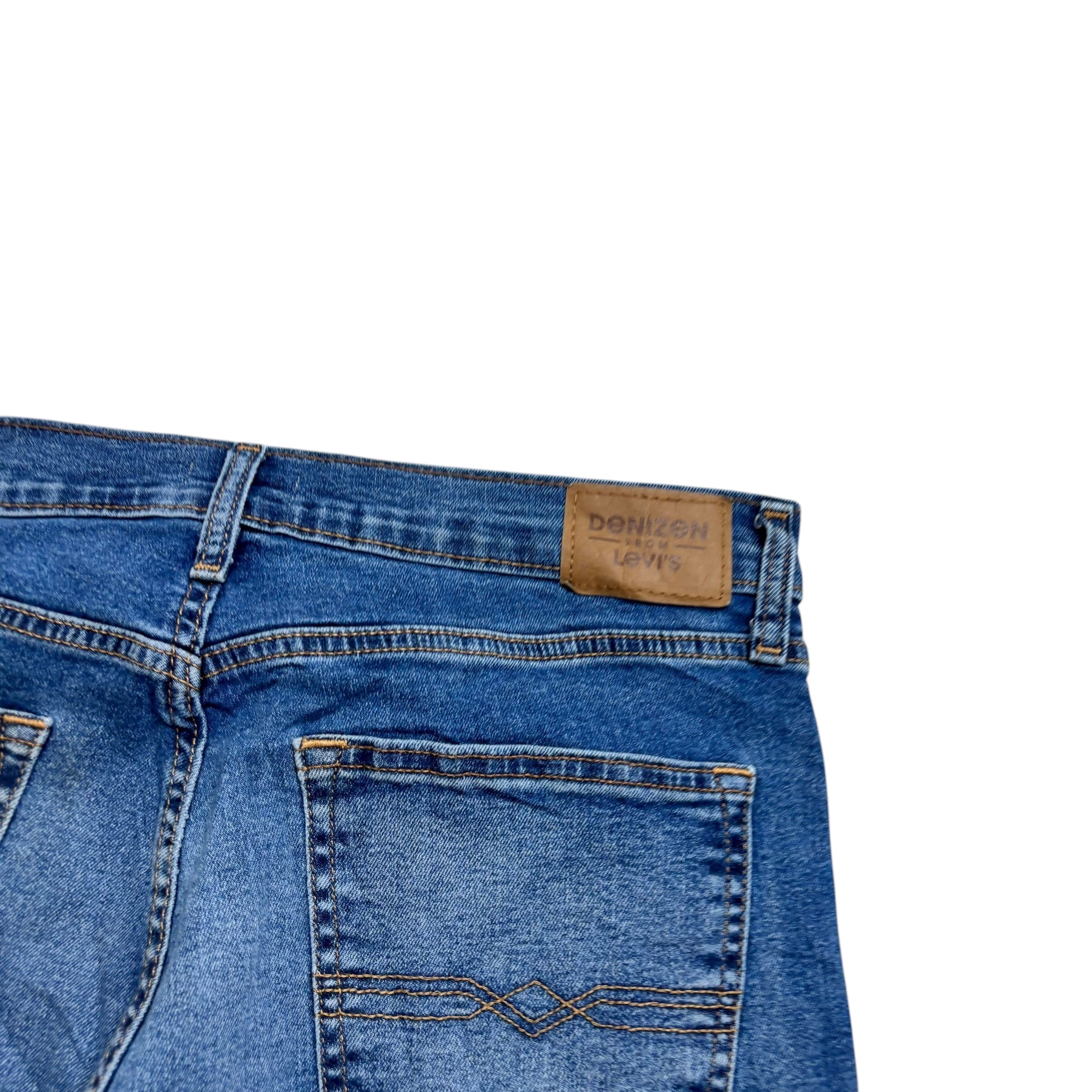 Levis Denizen Jeans W34 L30 Mens Mid Blue Athletic Tapered Fit Stretch (E)