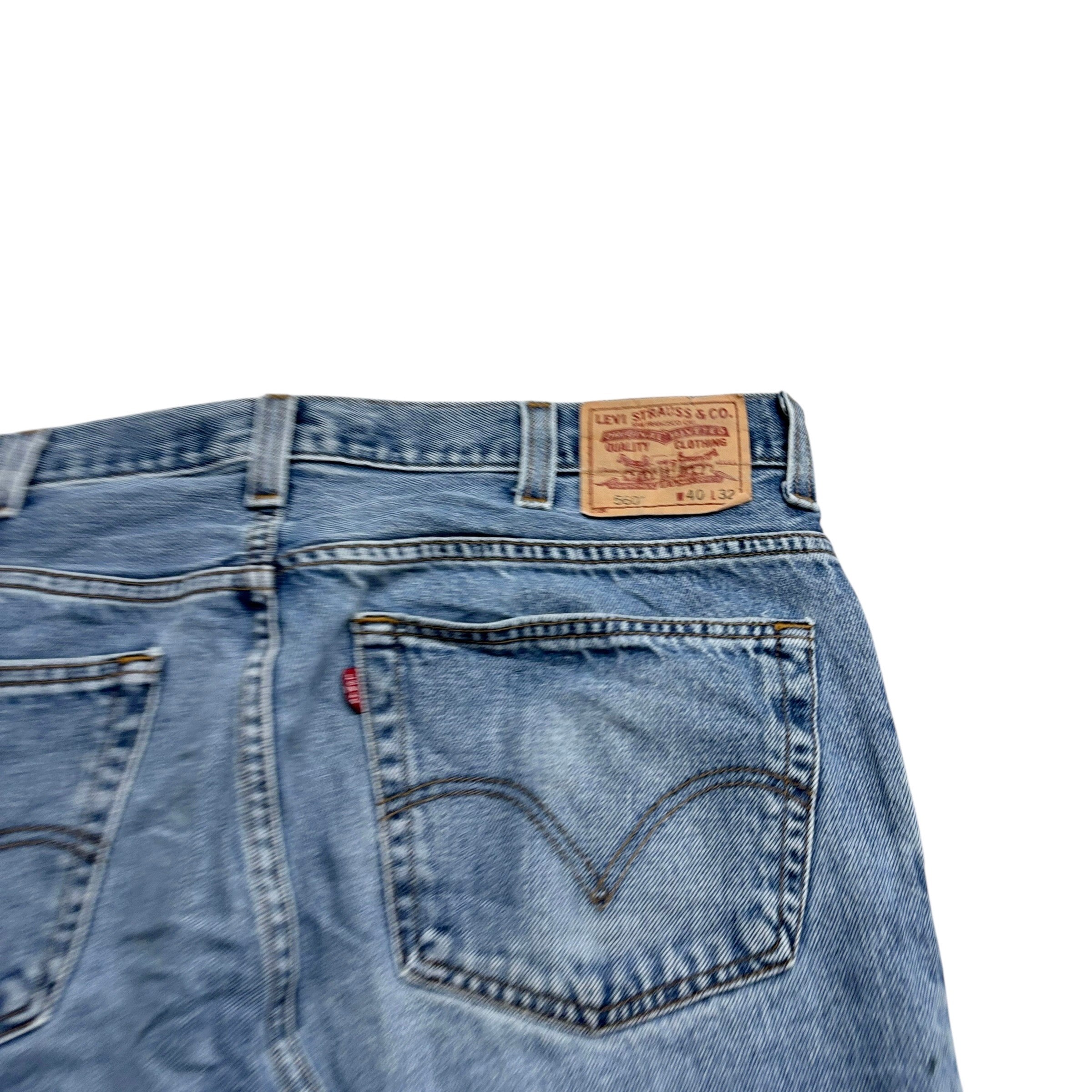 Levis 560 Jeans W40 L32 Mens Mid Blue Baggy Relaxed Comfort Vintage Denim (E)