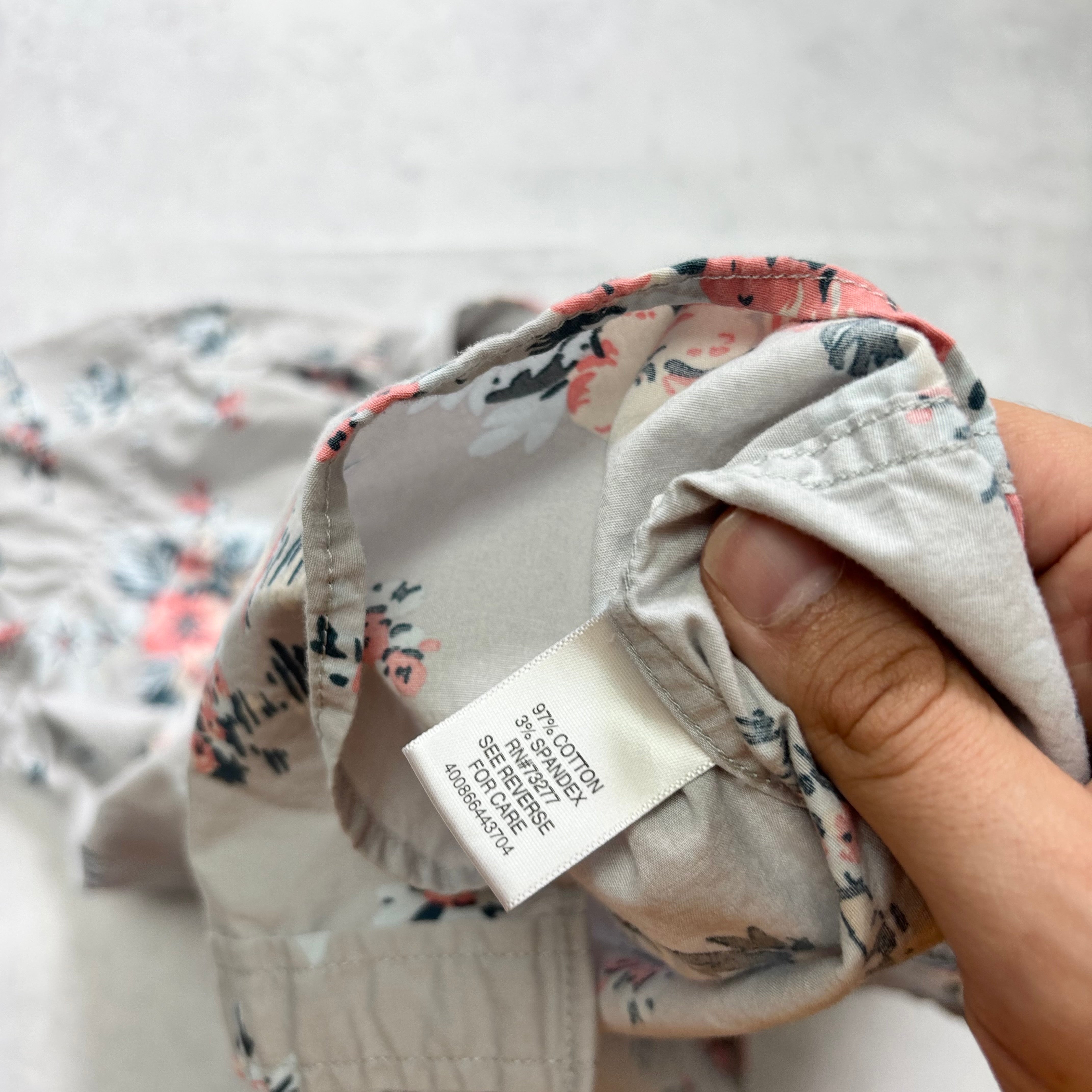 Sonoma Hawaiian Shirt Mens Small Grey Floral Aloha Short Sleeve Cotton (E)