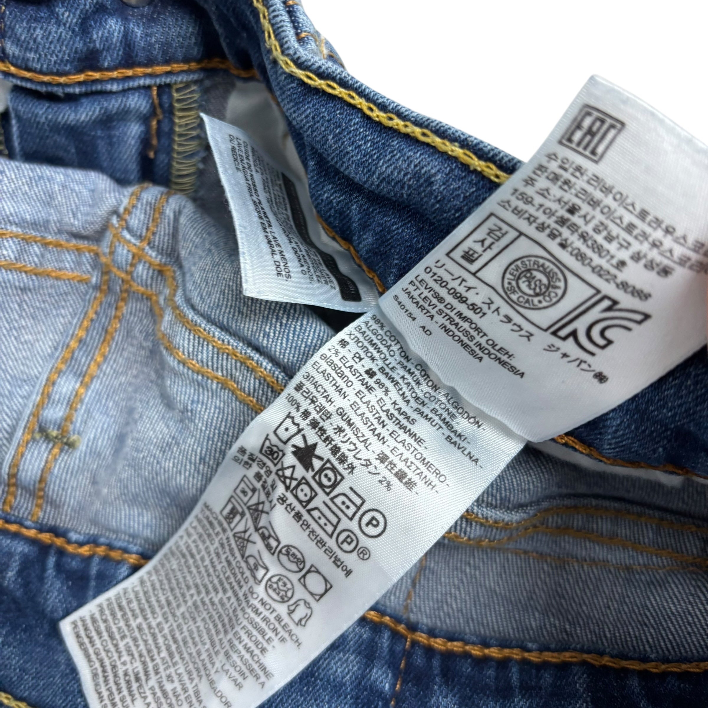 Levis 514 Jeans W31 L30 Mens Mid Blue Regular Straight Fit Stretch Denim (E)