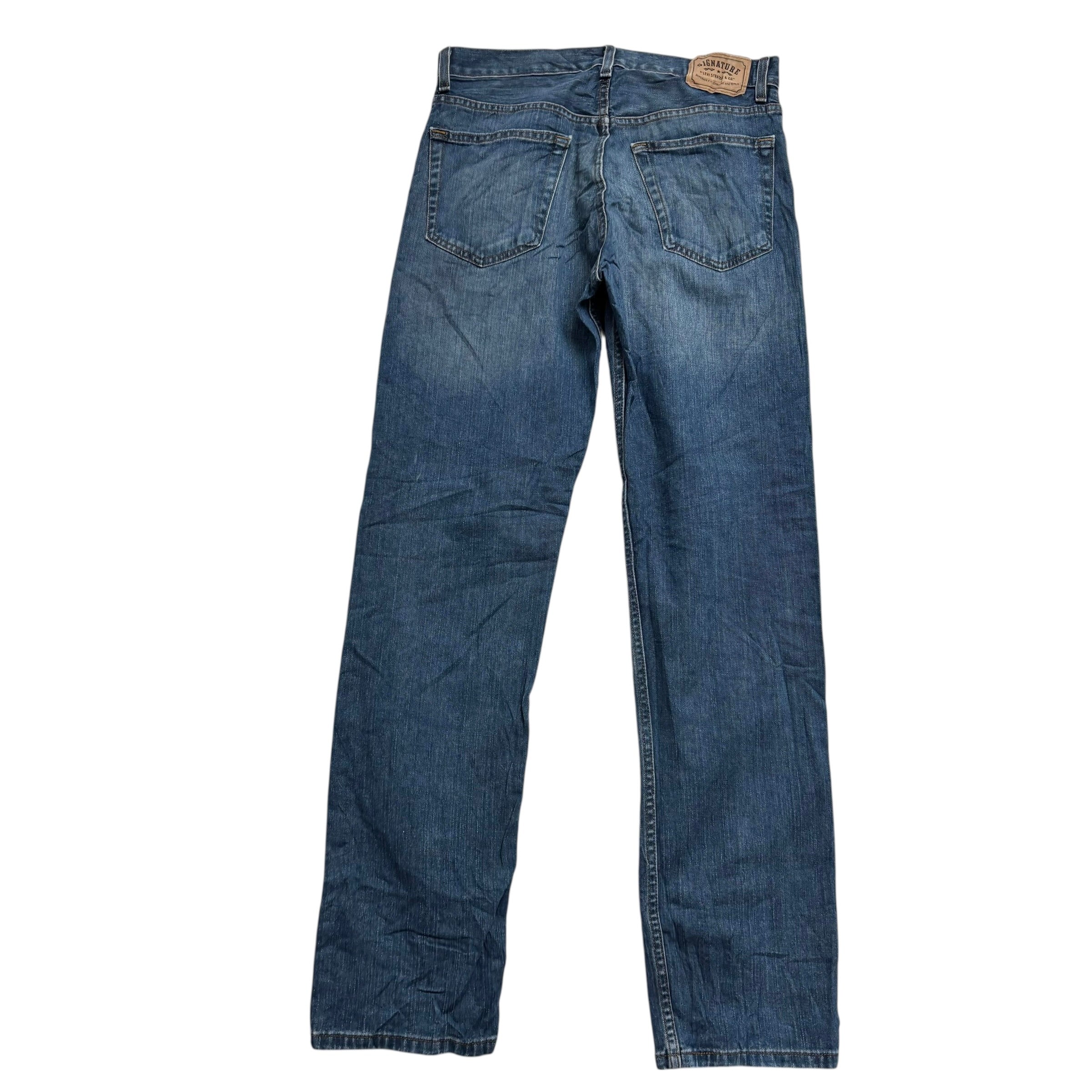 Levis Signature Jeans W32 L36 Mens Mid Blue Regular Straight Vintage Denim (E)