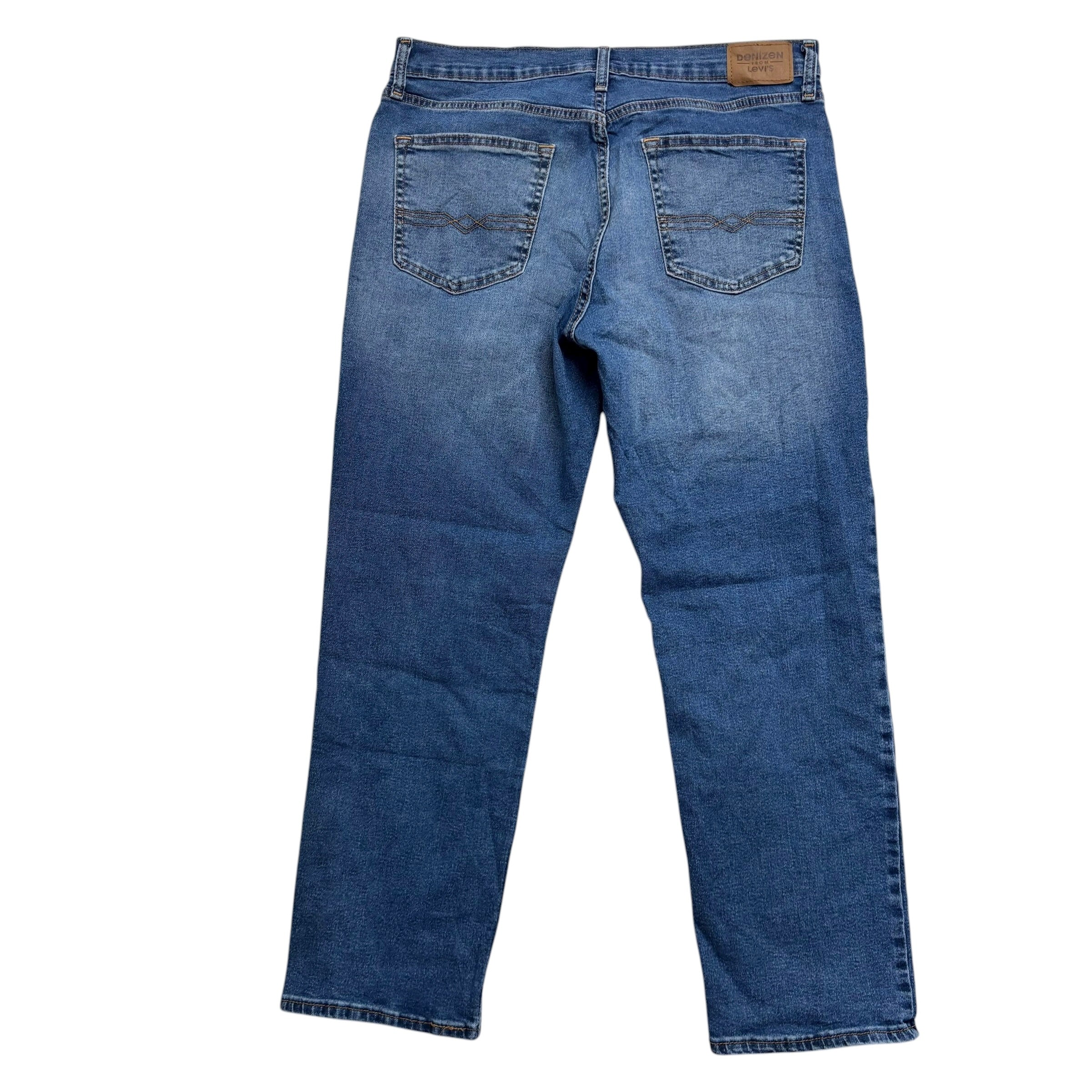 Levis Denizen Jeans W34 L30 Mens Mid Blue Athletic Tapered Fit Stretch (E)