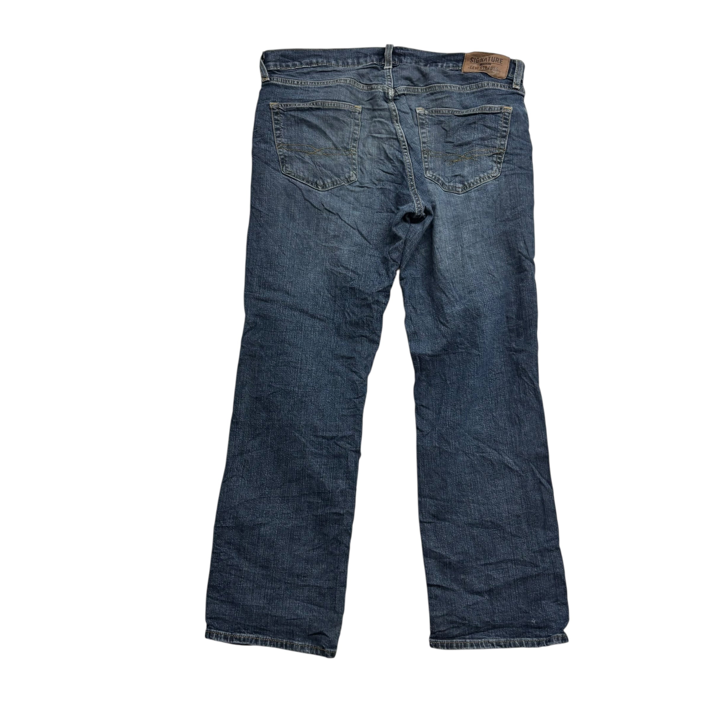 Levis Signature Jeans W36 L30 Mens Mid Blue Relaxed Fit Stretch Denim