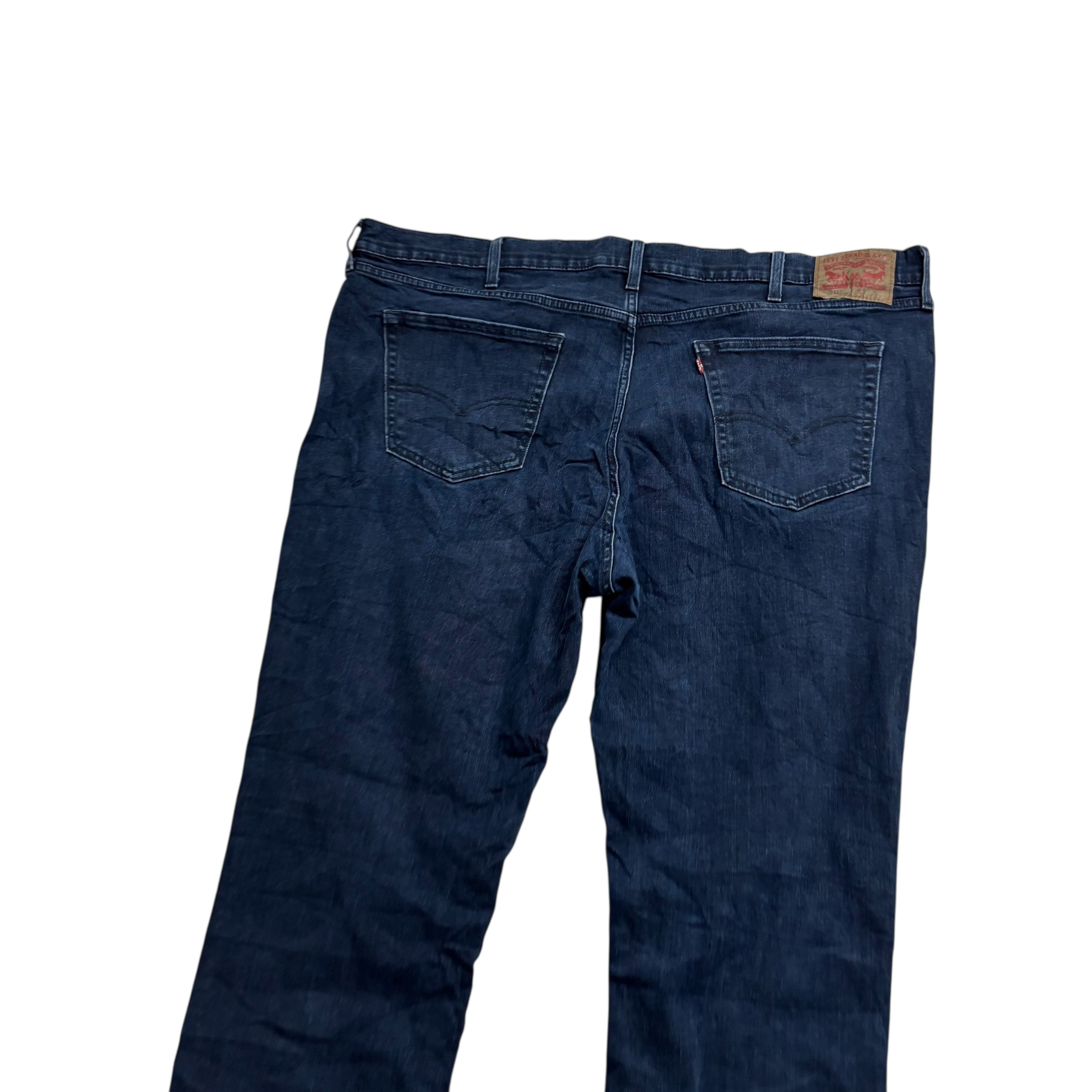 Levis 541 Jeans W46 L30 Mens Navy Blue Athletic Tapered Fit Stretch Denim (E)