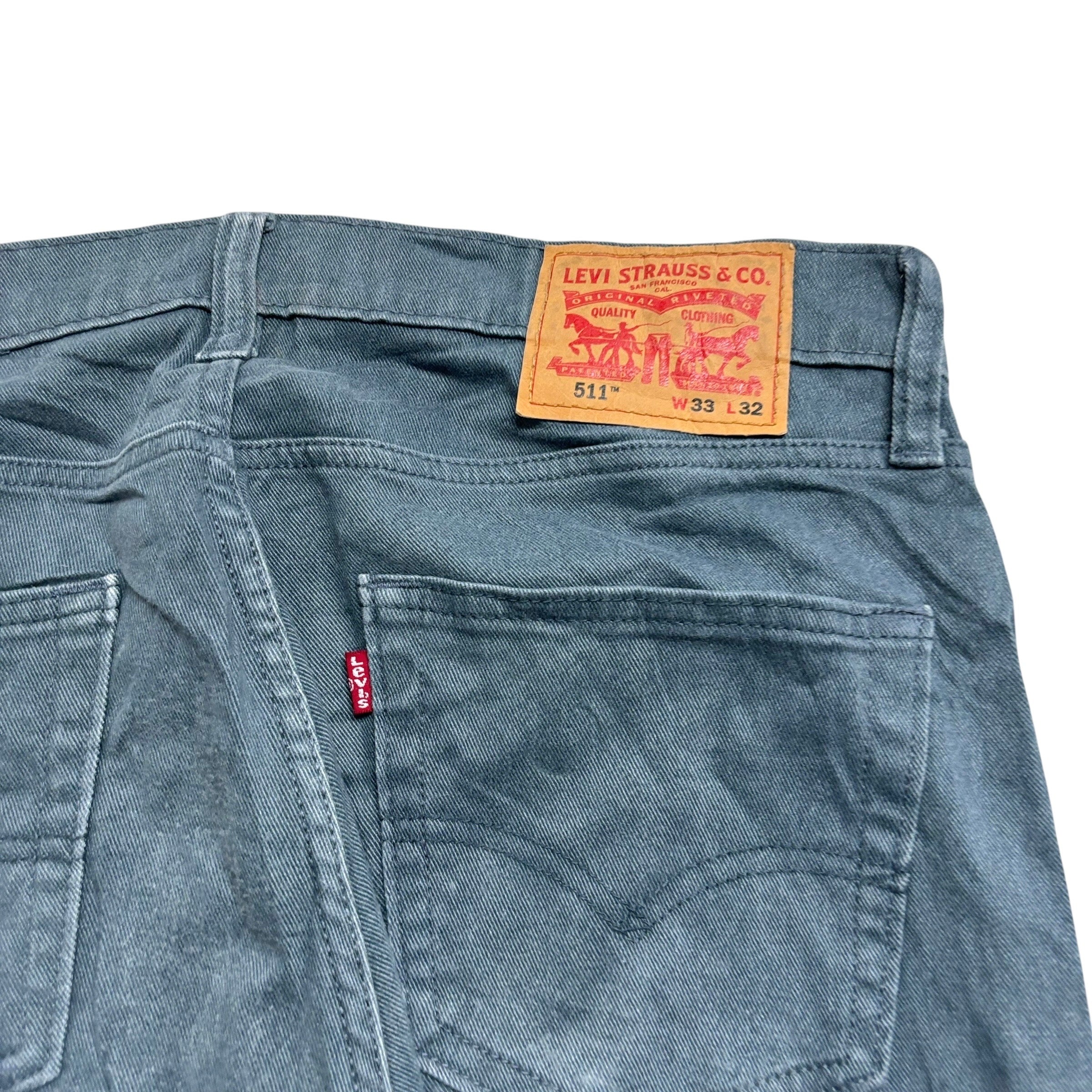 Levis 511 Trousers W33 L32 Mens Blue Slim Fit Stretch Pants