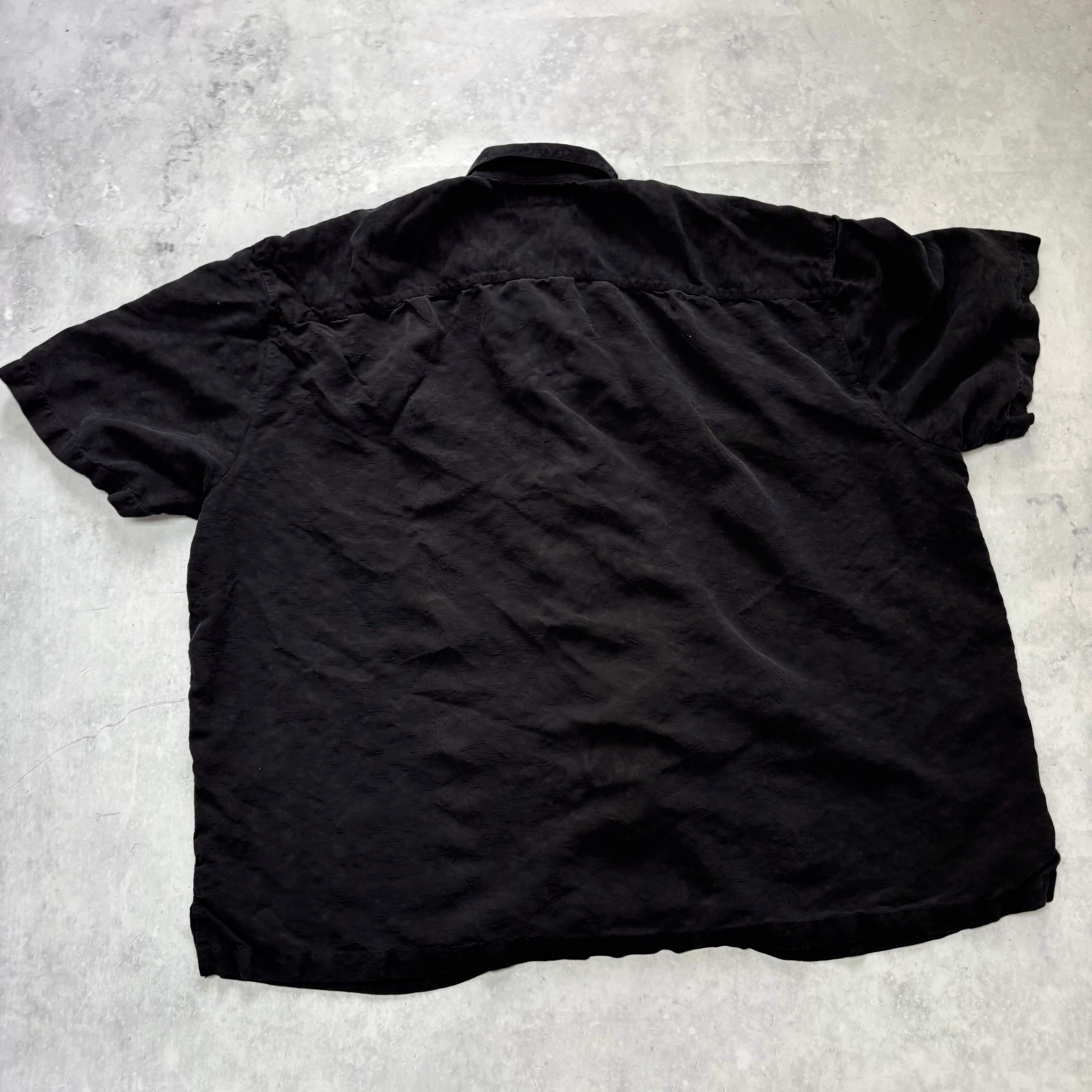 Vintage Hawaiian Shirt Mens 3XL Black Floral Aloha Tommy Bahama Silk (E)