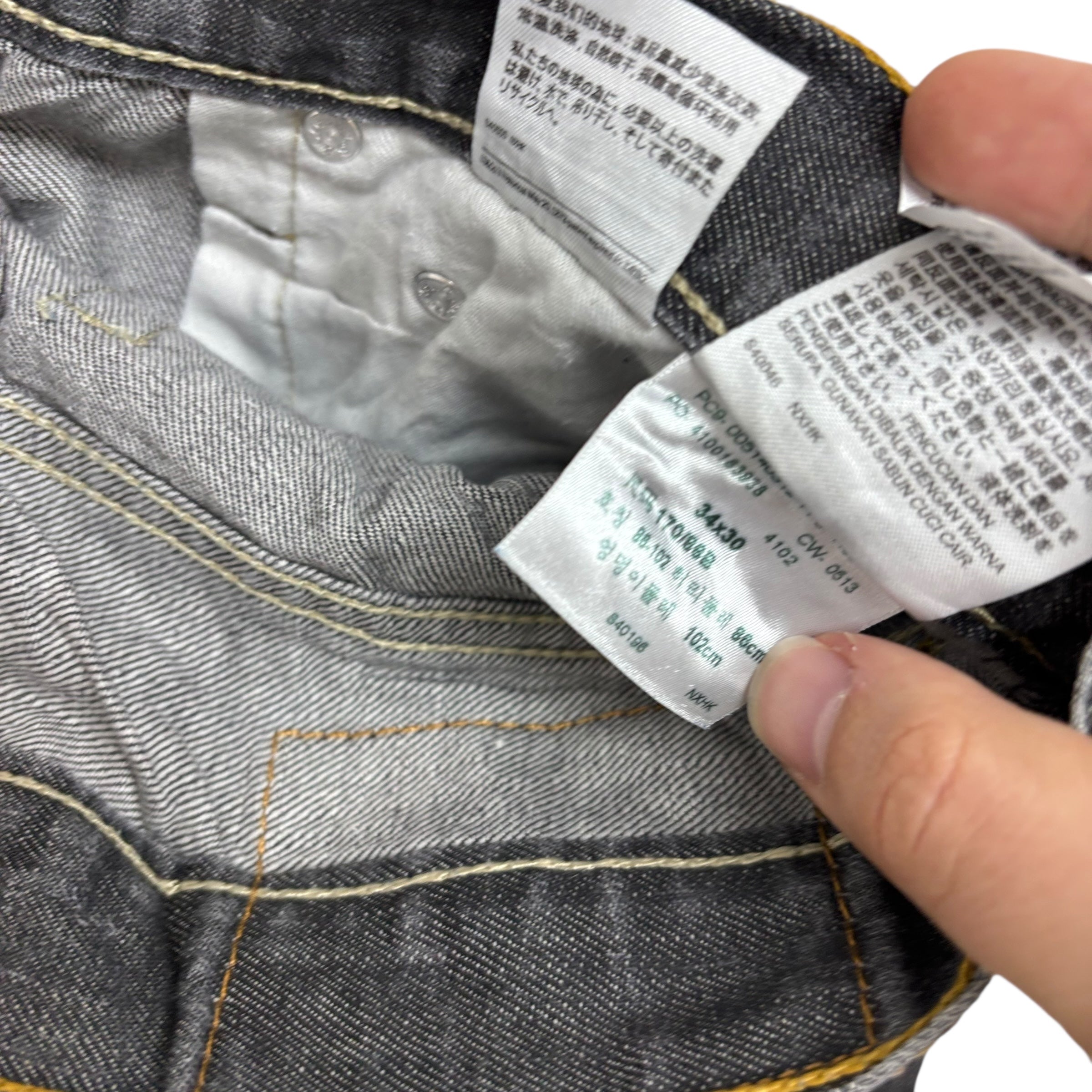 Levis 514 Jeans W34 L29 Mens Grey Regular Straight Fit Denim (E)