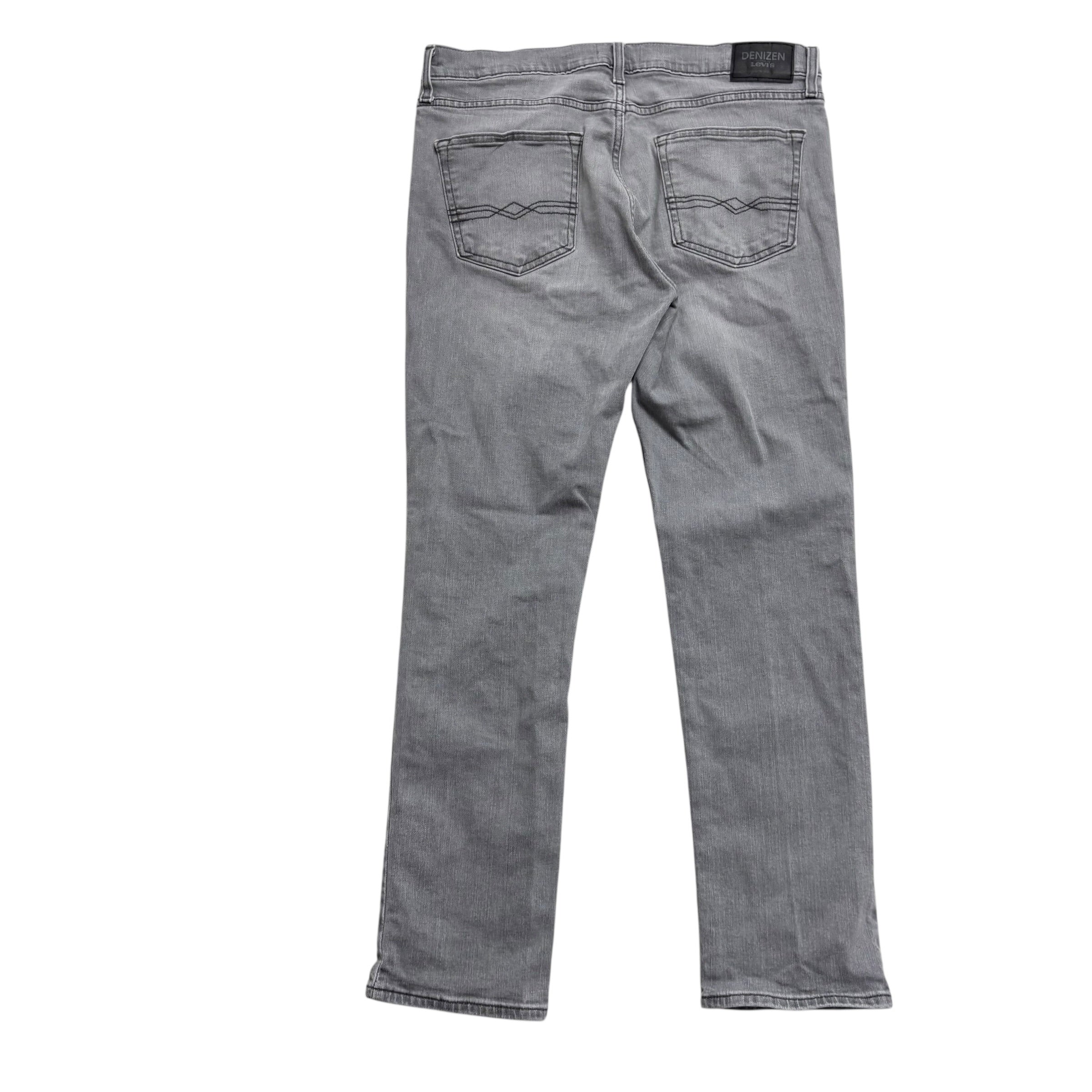 Levis Denizen Jeans W34 L30 Mens Grey Slim Fit Stretch Denim (E)