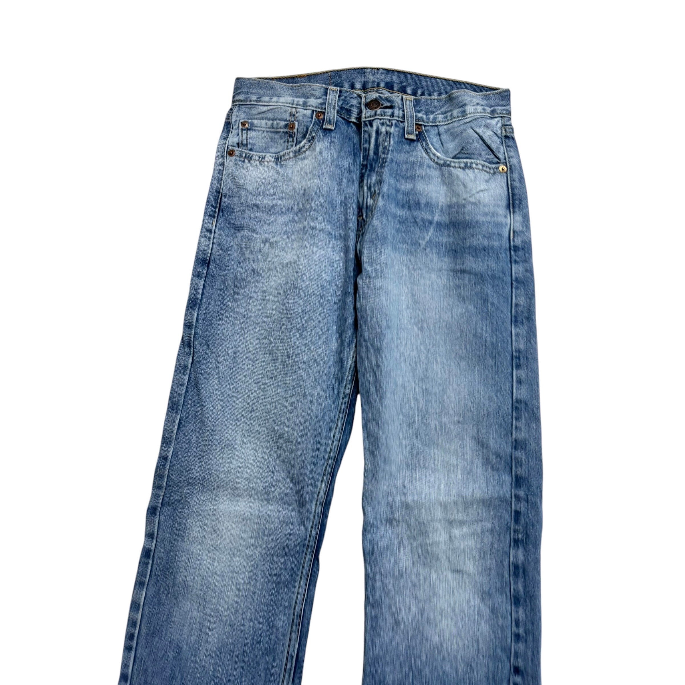 Levis 505 Jeans W28 L31 Mens Light Blue Regular Straight Fit Denim (E)