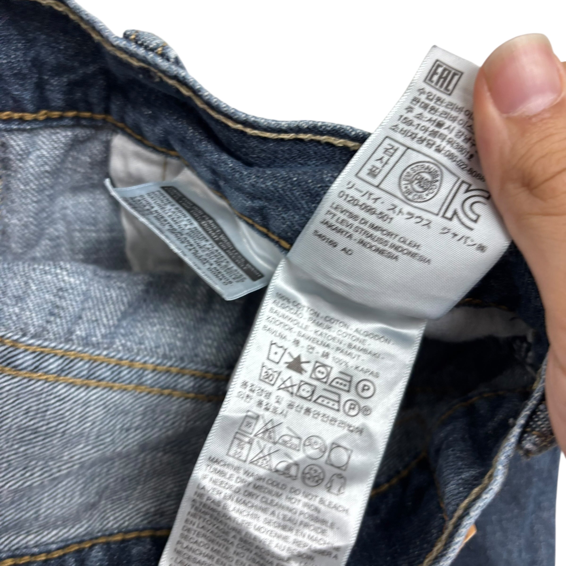 Levis 527 Jeans W32 L32 Mens Dark Blue Slim Bootcut Fit Denim (E)