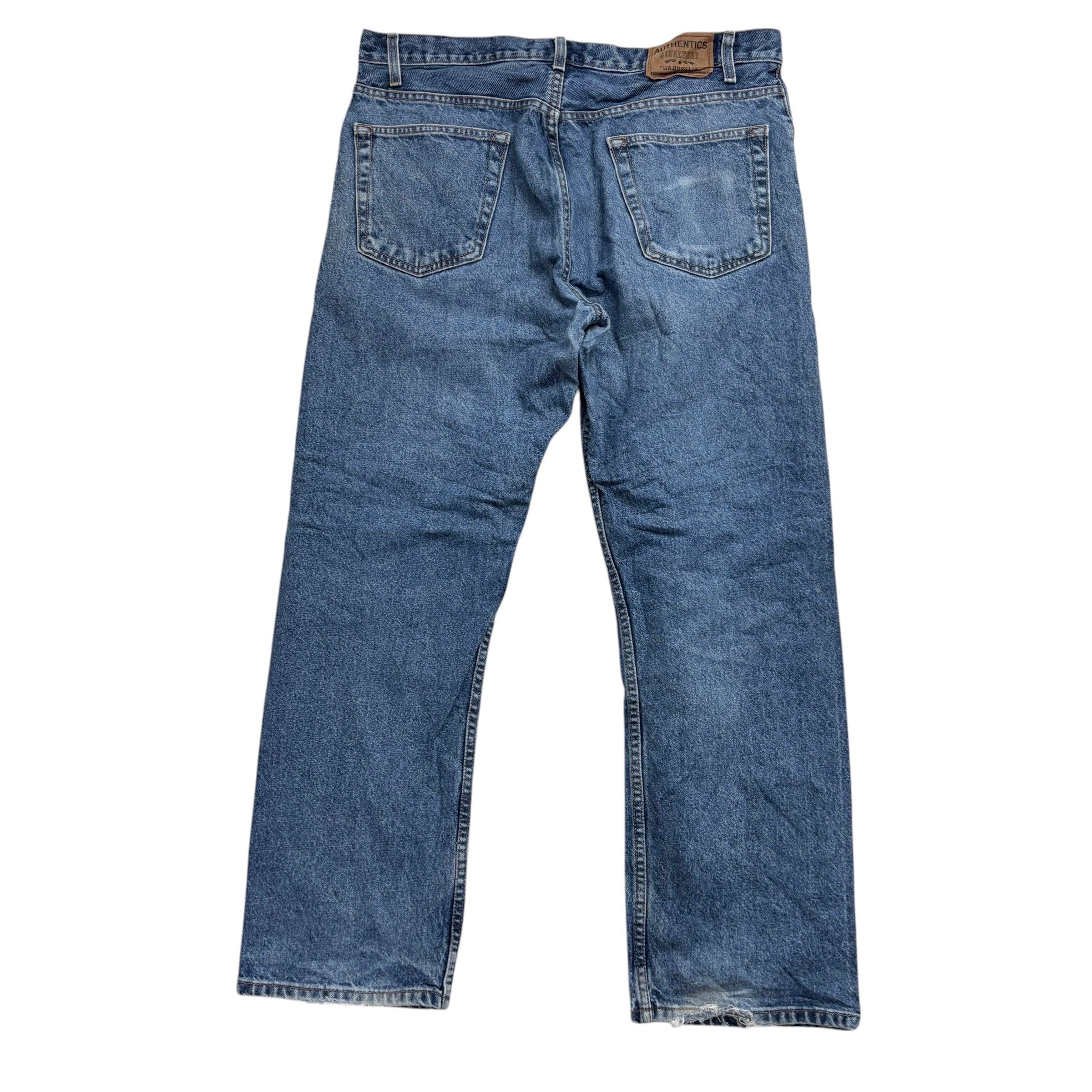 Levis Signature Jeans W36 L30 Mens Mid Blue Regular Straight Vintage Denim (F)