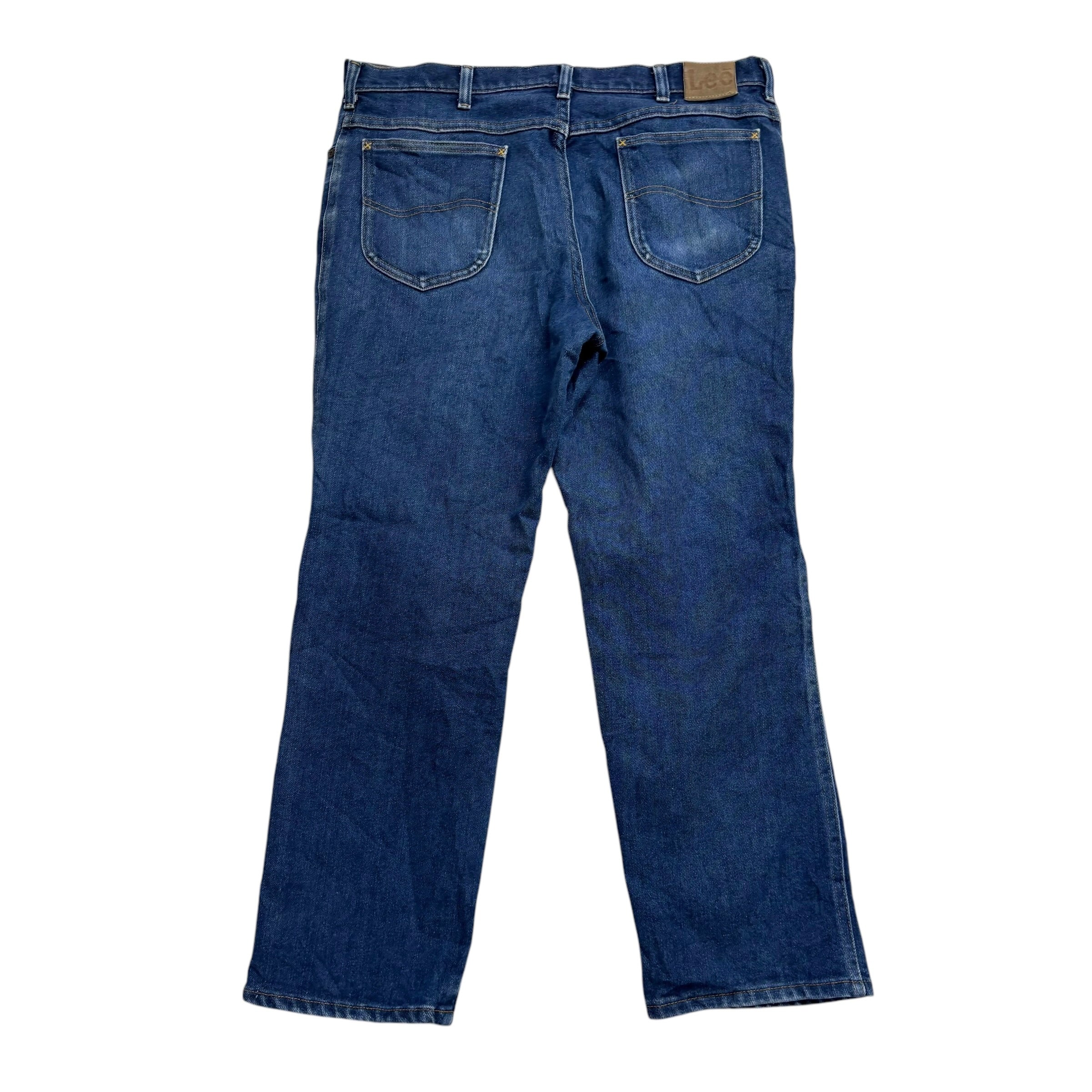 Lee Jeans W36 L30 Mens Mid Blue Regular Straight Fit Vintage Denim