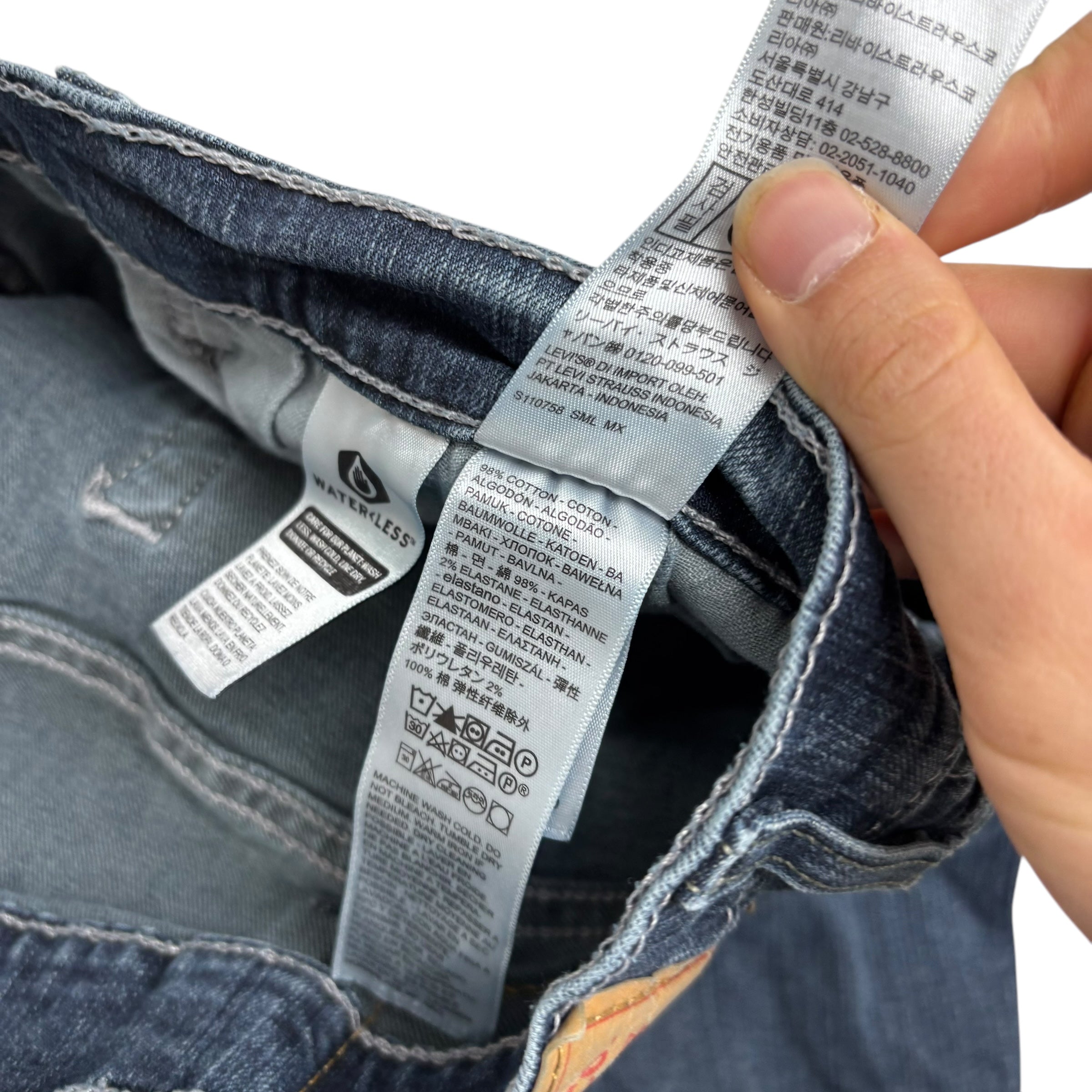 Levis 559 Jeans W38 L36 Mens Dark Blue Regular Straight Fit Stretch Denim (E)