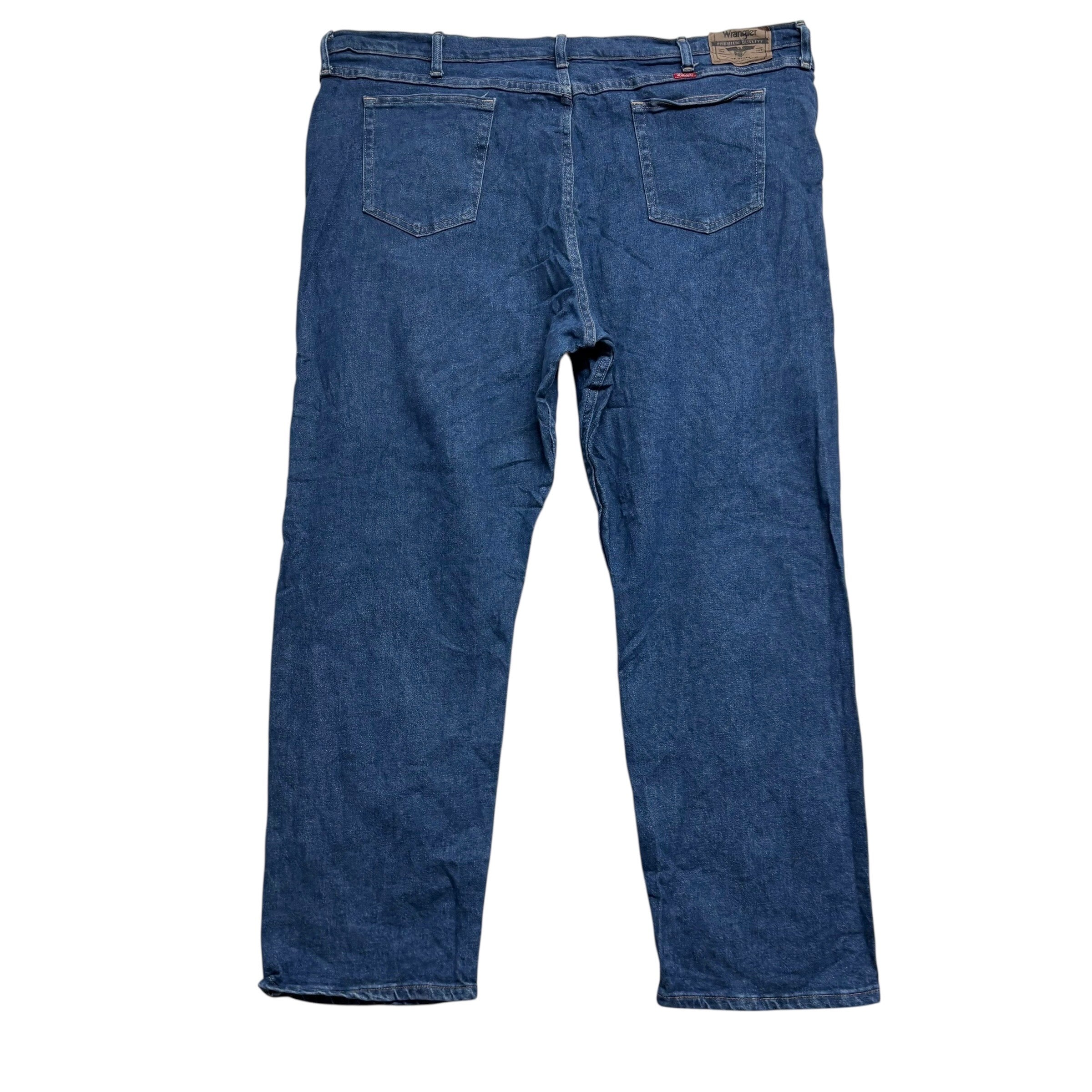 Wrangler Jeans W46 L30 Mens Dark Blue Relaxed Straight Fit Stretch Denim (E)