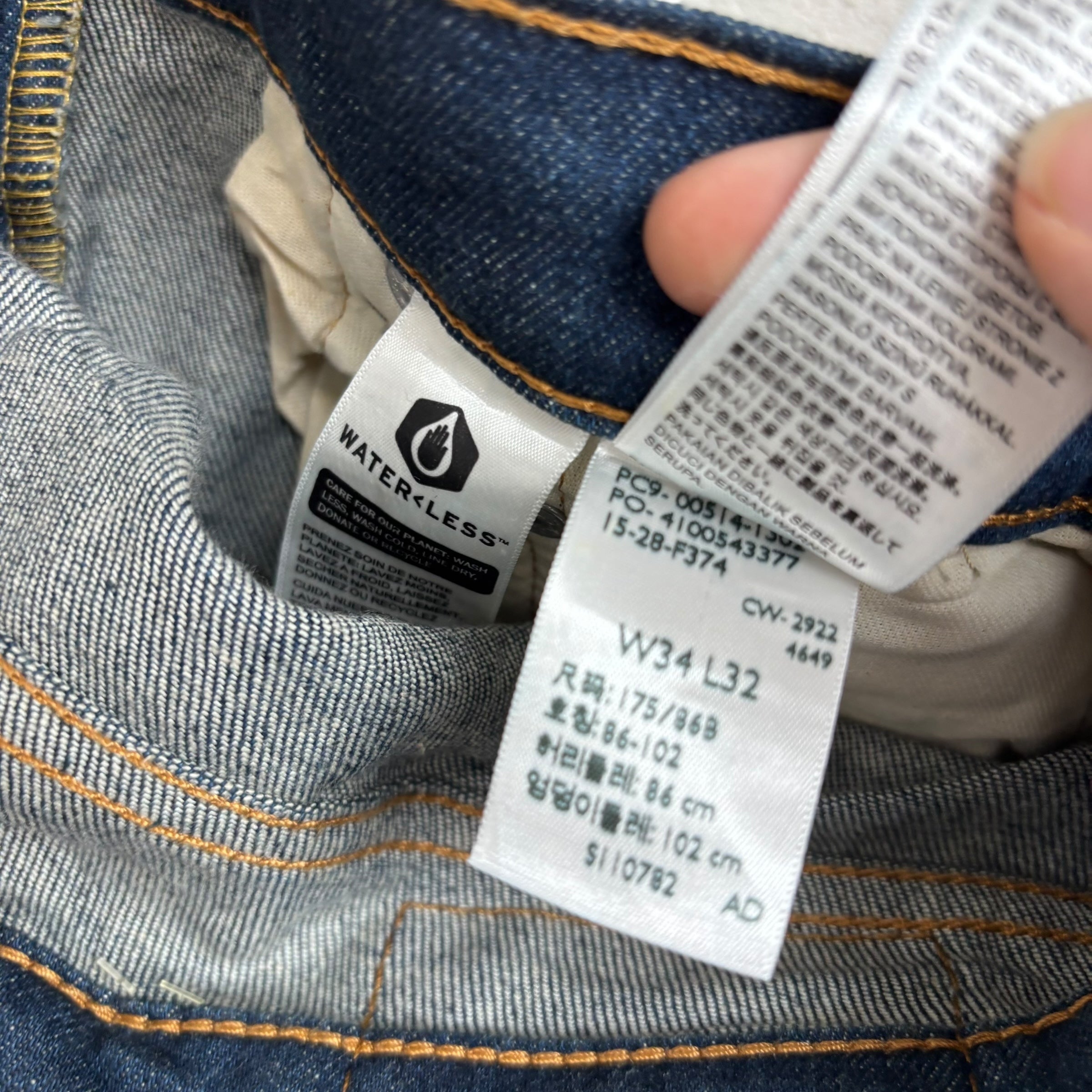 Levis 514 Jeans W34 L32 Mens Dark Blue Regular Straight Fit Stretch Denim (E)