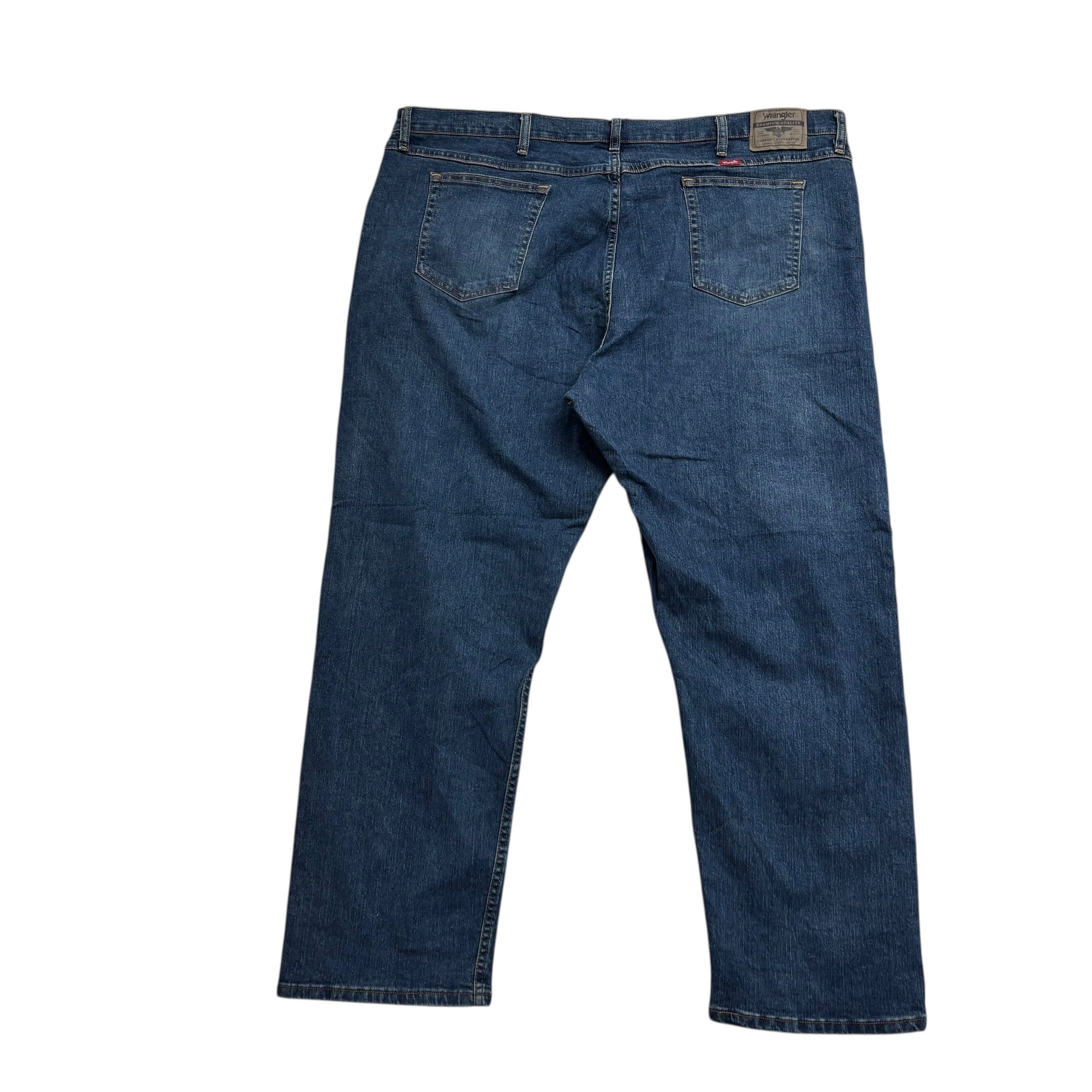 Wrangler Jeans W46 L30 Mens Dark Blue Relaxed Straight Fit Stretch Denim (E)