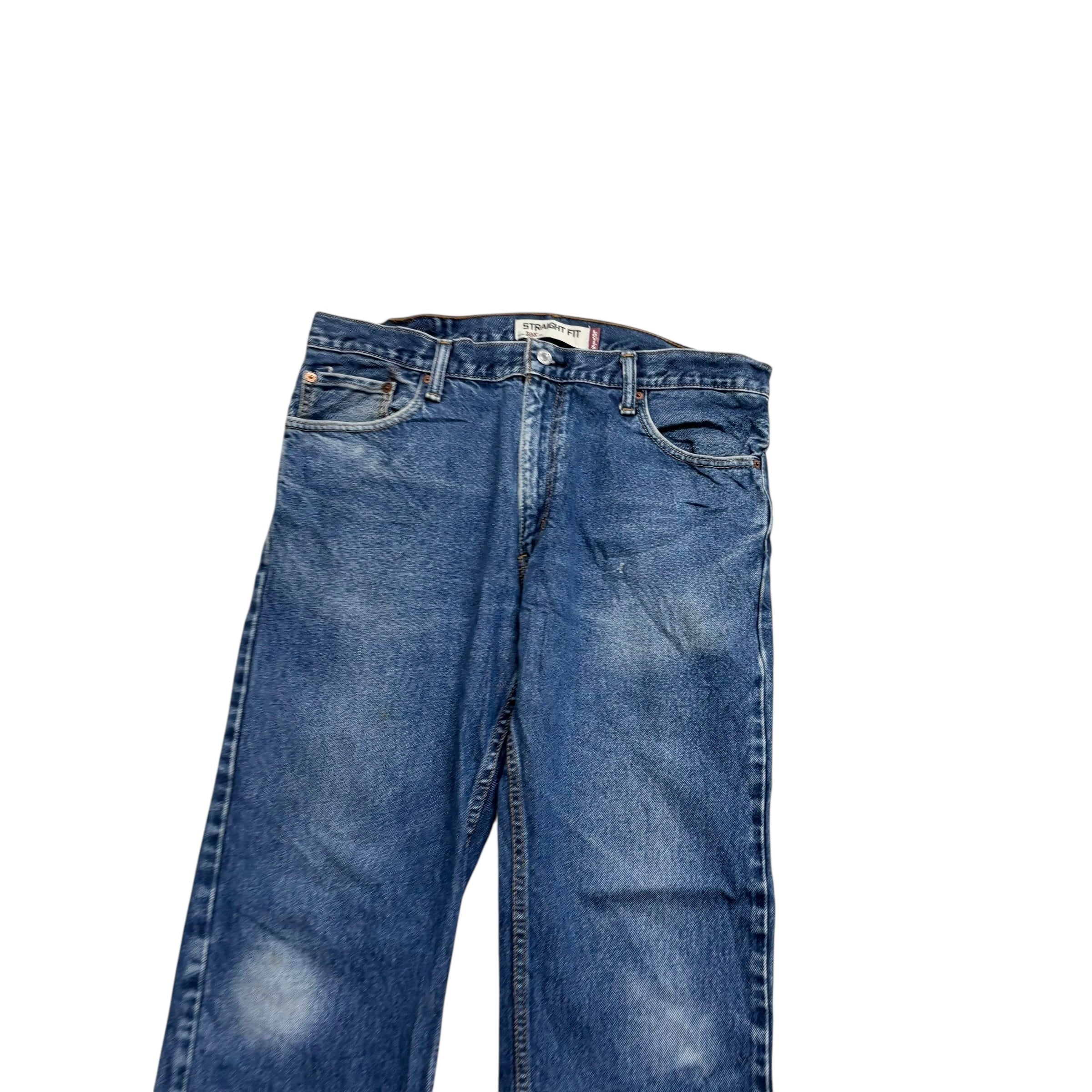 Levis 505 Jeans W36 L30 Mens Mid Blue Regular Straight Fit Vintage Denim