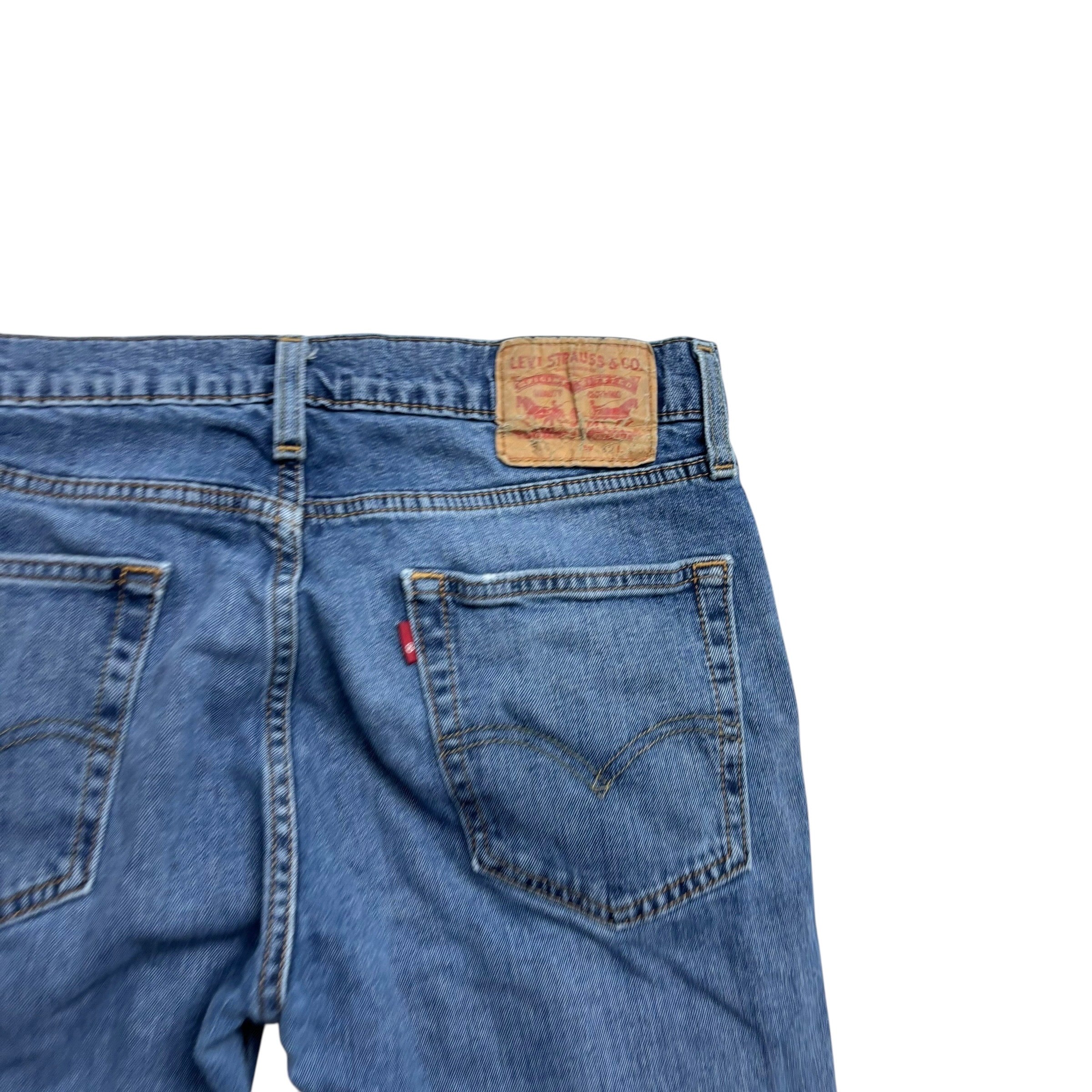 Levis 514 Jeans W32 L27 Mens Mid Blue Regular Straight Fit Stretch Denim (E)