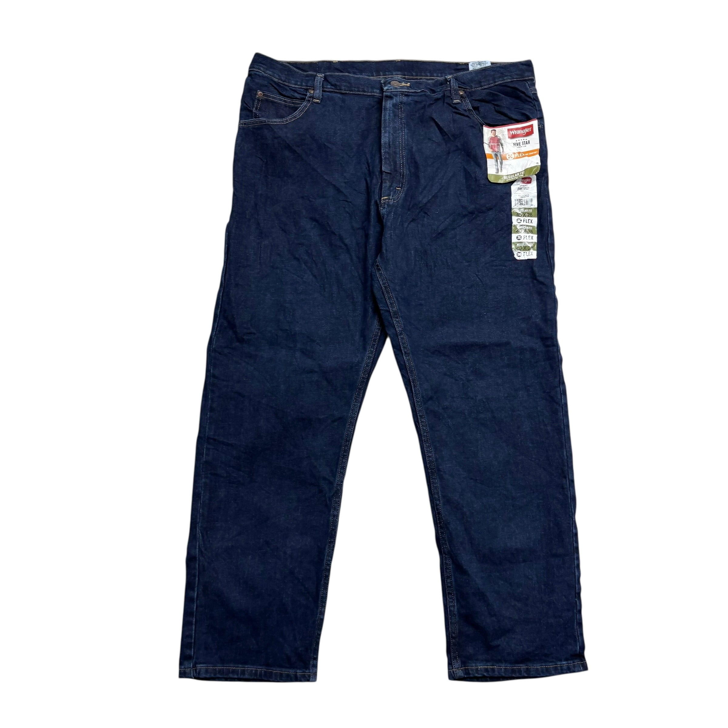 Wrangler Jeans W40 L29 Mens Dark Blue Regular Straight Fit Stretch Denim (E)